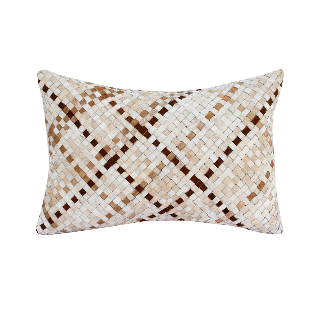 Handwoven Basketweave Lumbar Pillow - Supportive Decorative Throw Pillow for Sofa, Bed, Couch - Perfect for Living Room, Bedroom & Office Comfort
