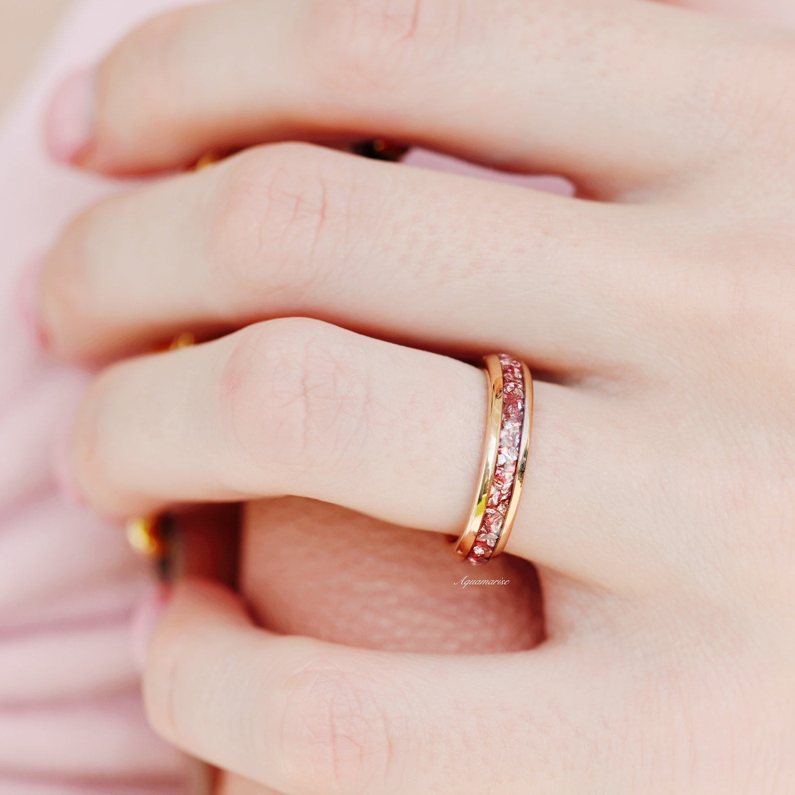 4MM Rose Gold Tungsten Morganite Wedding Band for Women - Elegant Bridal Ring for Engagement, Anniversary & Special Occasions