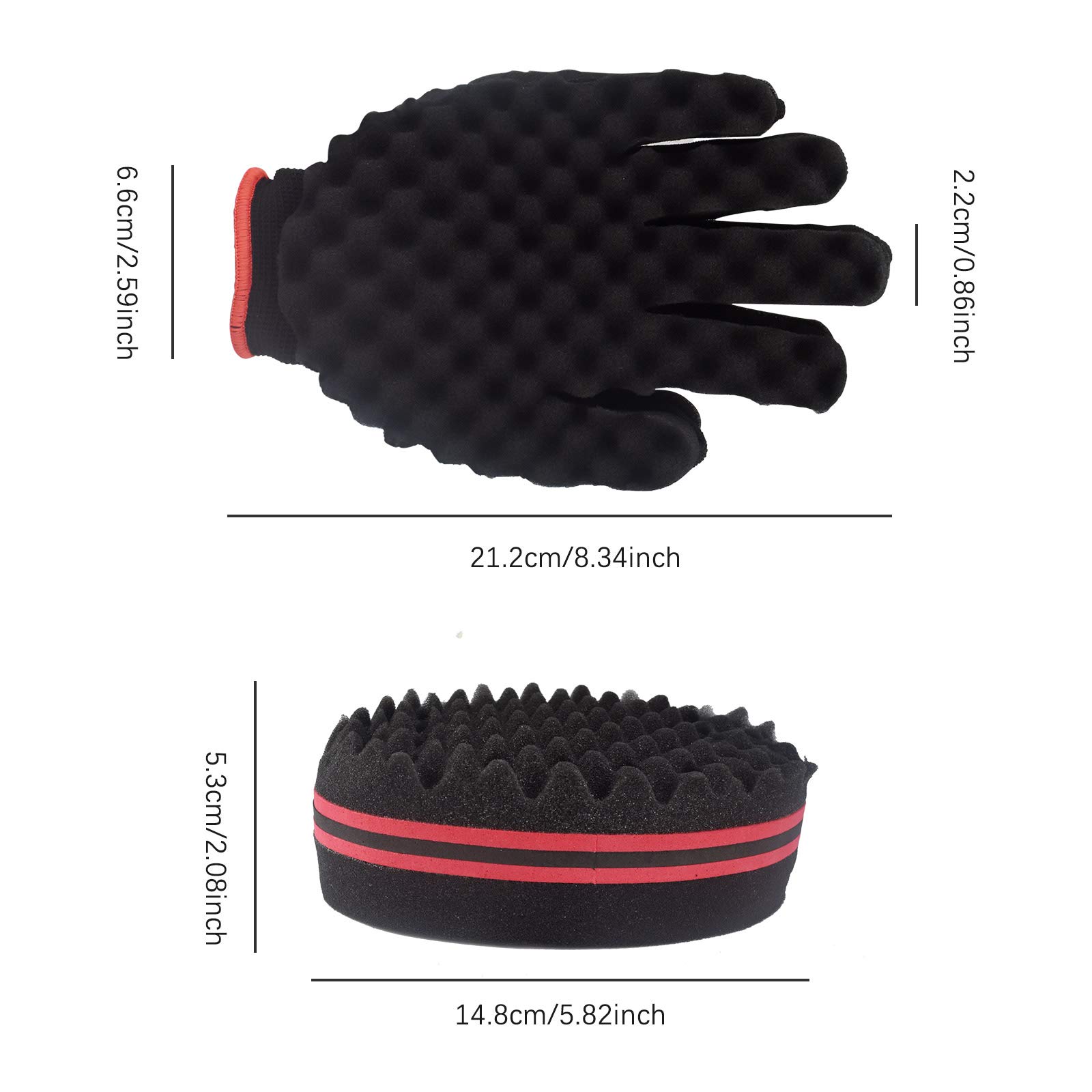 DKAF Professional Hair Sponge Set for Men & Women - Magic Twist Curl Sponge Glove, Afro Styling Brush, Metal Hair Pick & Curl Comb - Perfect for Barber Styling, Twist Hairstyles & Natural Hair Care at Home or Salon