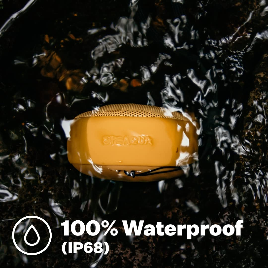 Speaqua H2.0 Waterproof Bluetooth Speaker with Bottle Opener - Portable Wireless Speaker for Beach, Pool & Outdoor Adventures - Dual Pairing Technology - Manta Ray Black - Perfect for Camping, Boating & Backyard Parties