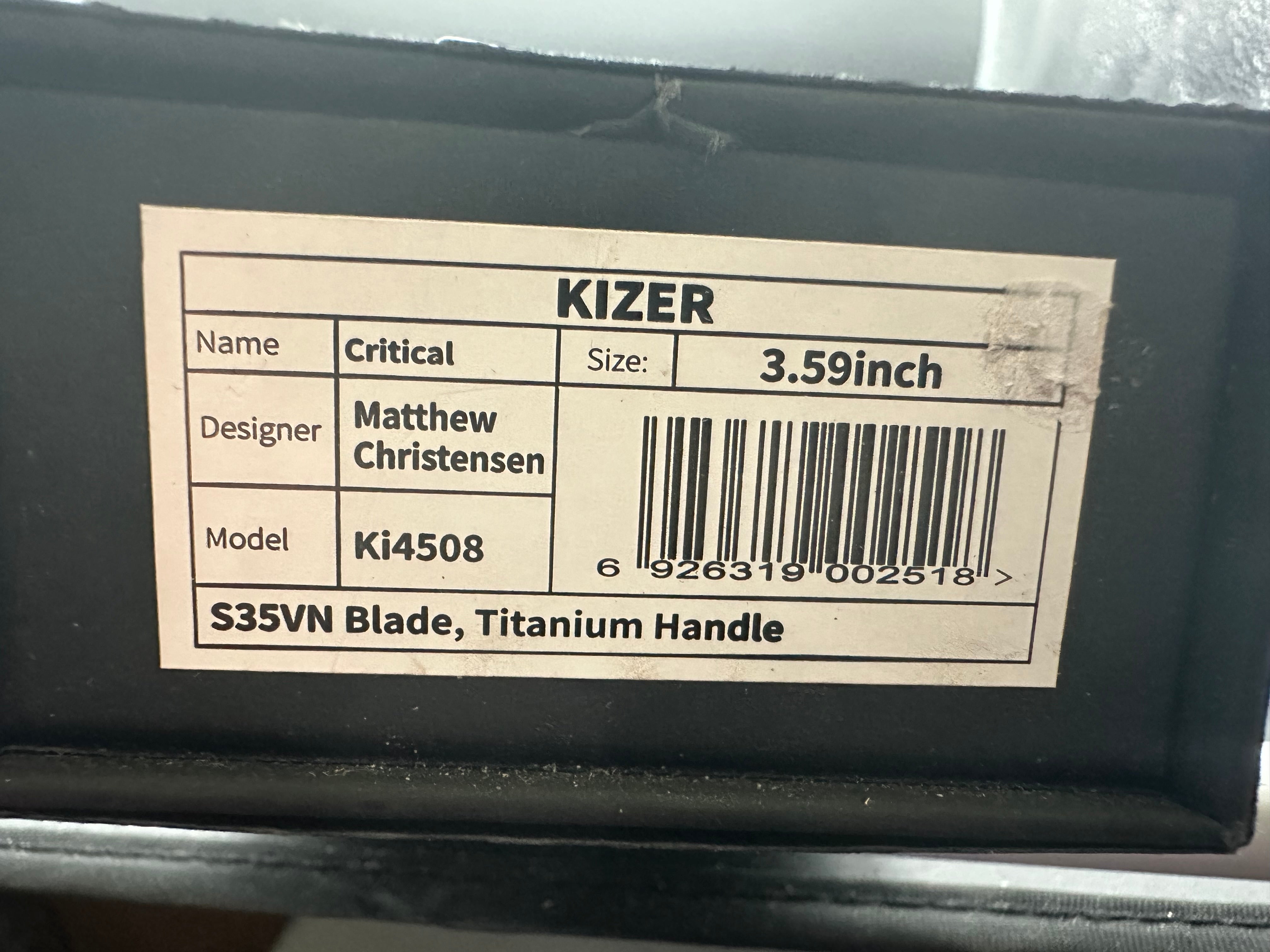 Kizer Critical Knife by Blades We Love - 3.6