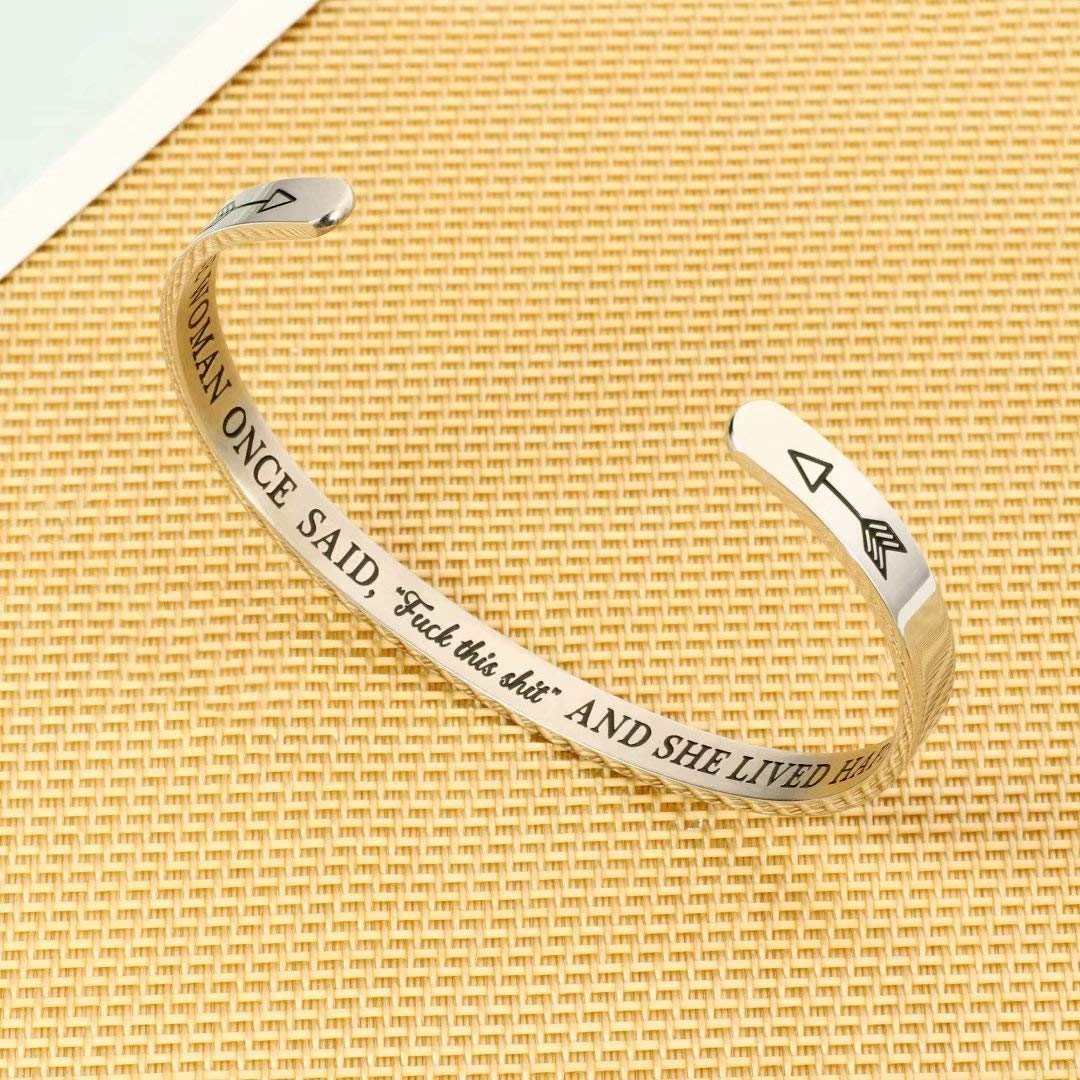 MMOOHAM Inspirational Quote Bracelets for Women & Girls - Motivational Mantra Jewelry Gifts for Best Friend, Mom, Daughter, Sister (Birthday, Mother's Day Present) - Perfect for Daily Wear, Yoga & Meditation - Comes in Gift Box