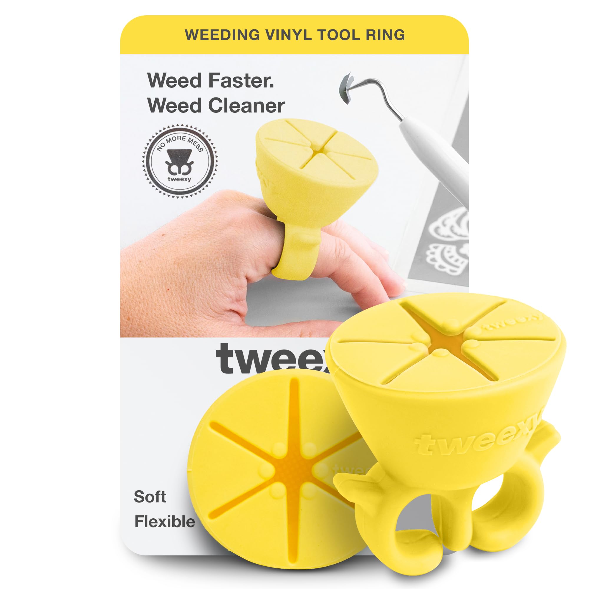 Tweexy Weeding Vinyl Tool Ring - Sunshine Yellow Garden Glove Holder for Easy Gardening & Crafting - Perfect for DIY Projects, Planting, and Outdoor Activities
