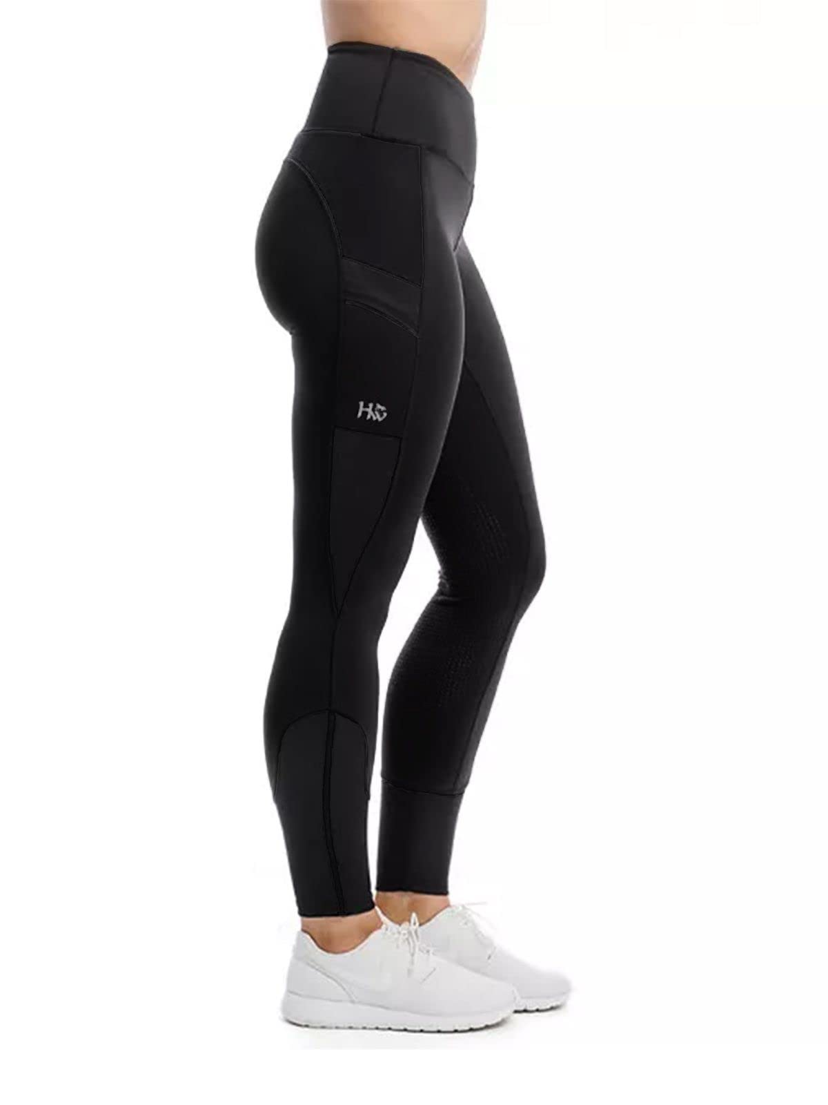 Horseware Women's Silicone Riding Tights - Black, Medium - Equestrian Breeches for Comfort & Grip in Horseback Riding & Training