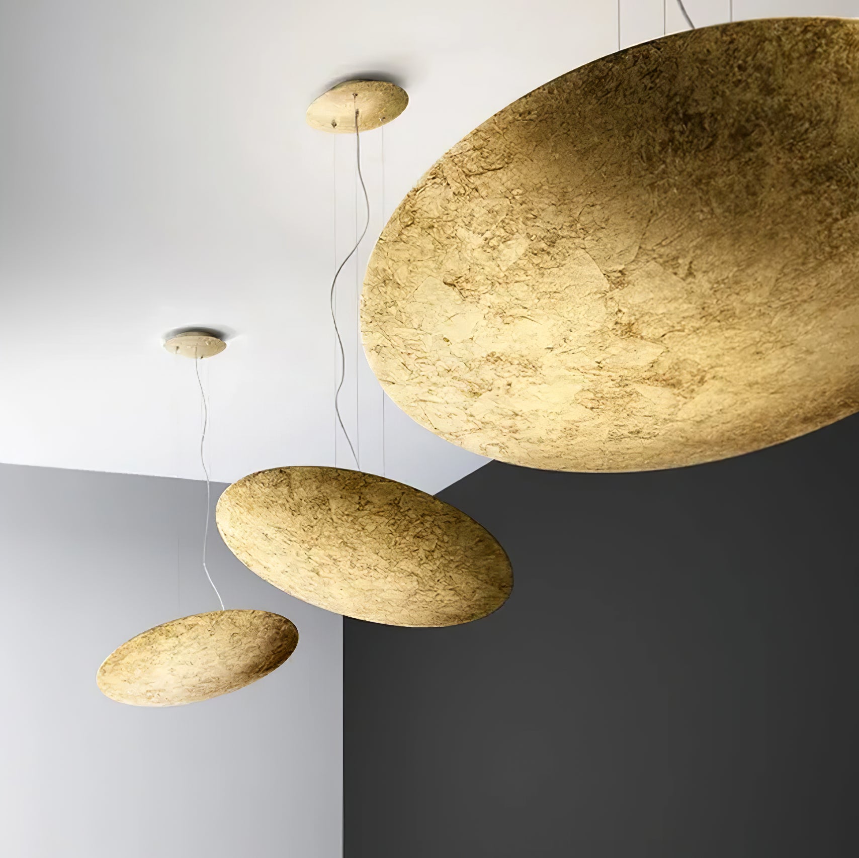 Handmade Gong Pendant Light - Modern Boho Ceiling Lamp with Rattan Shade for Living Room, Bedroom, Dining Room & Office Decor