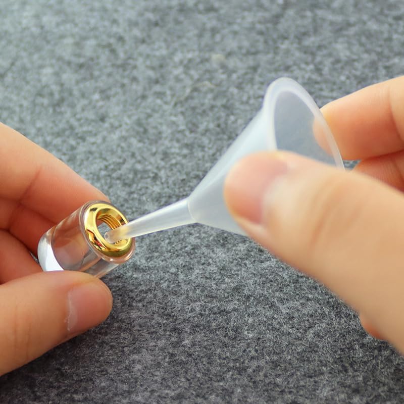 Sileni 10-Pack Clear Plastic Small Funnel - Essential for Bottle Filling, Oil Transfer, Sand Pouring & Cosmetic Products - Foldable Design, Easy to Clean - Perfect for Lotion, Cream, Powder & Perfume Transfer - Ideal for Kitchen, DIY Projects & Beauty Routine