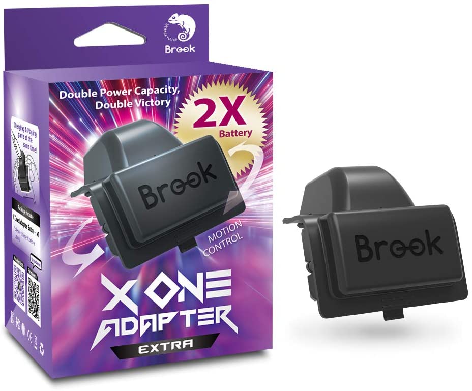 Brook X One Wireless Controller with EXTRA XL Adapter & Rechargeable Battery - Compatible with Xbox One, PS4, Switch & PC (Black) - Perfect for Gaming, Streaming & Multi-Platform Play