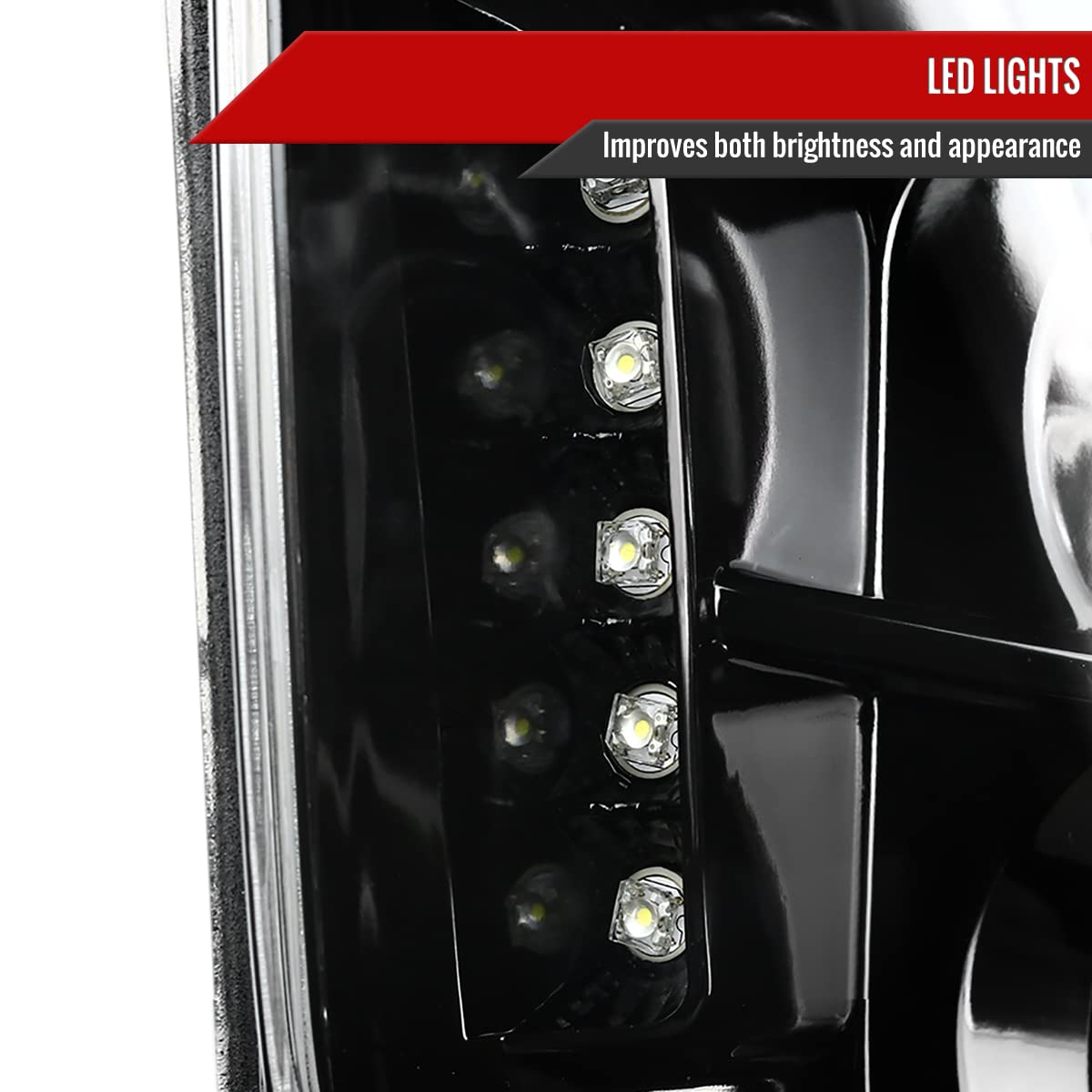 Ford Mustang 2005-2009 LED Halo Projector Headlights - Pearl Black - Pair - Upgrade Your Ride for Night Driving & Car Shows