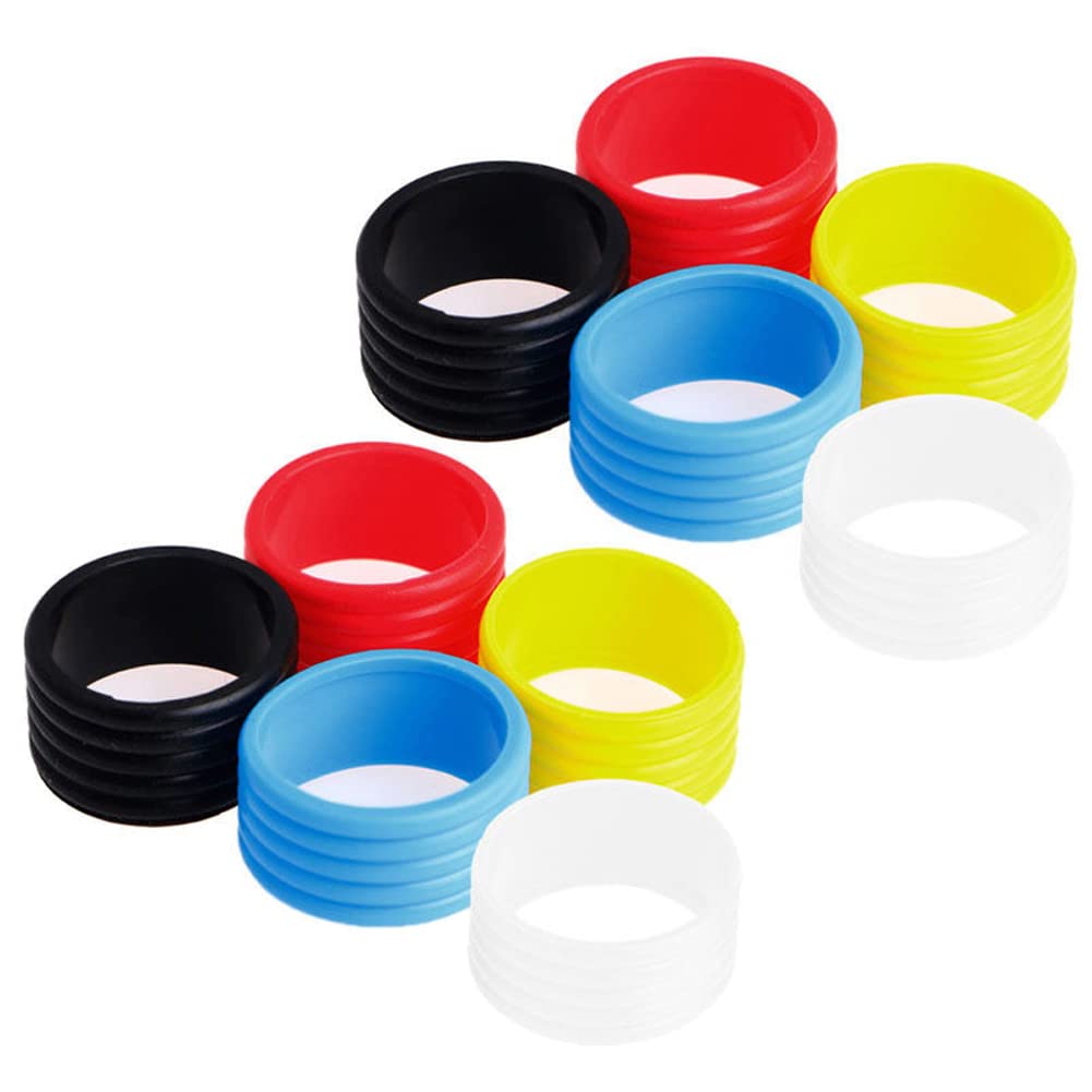 10-Piece Multicolor Tennis Racket Overgrip Tape & Handle Grip Rings Set - Non-Slip Sweat Absorption for Better Control - Perfect for Tennis, Badminton, Squash & Racquetball Players