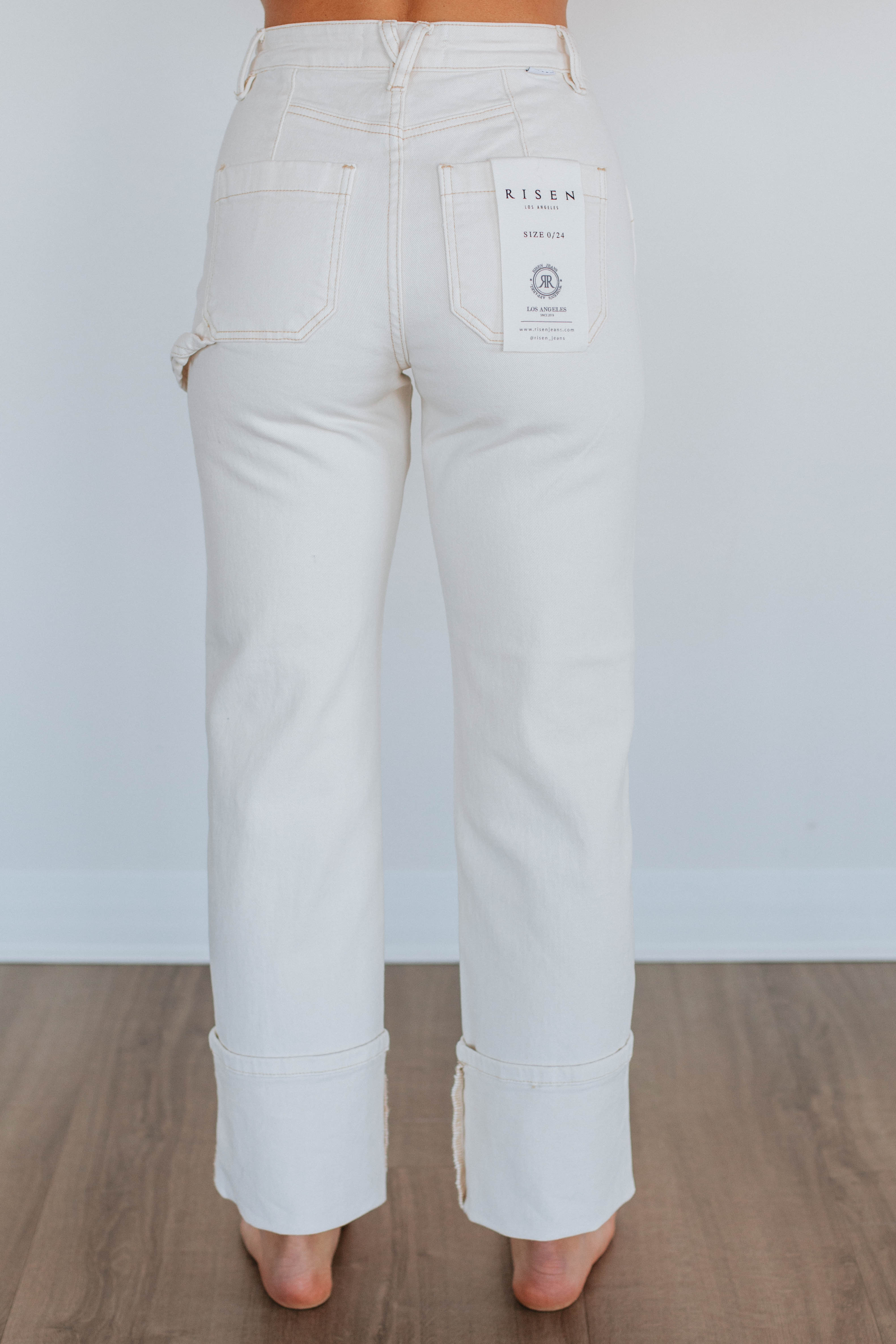 Erin Risen High Waist Skinny Jeans for Women - Cream White Stretch Denim Pants | Perfect for Casual Wear, Office Outfits & Date Nights