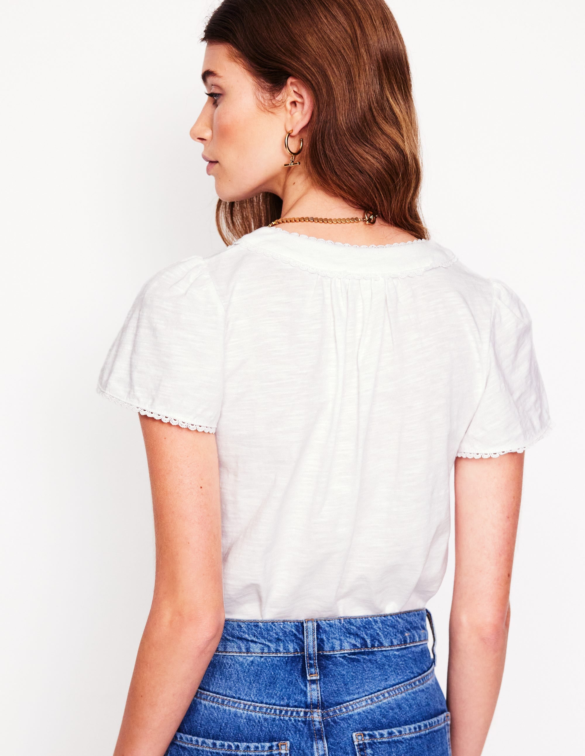 Ava Women's Short Sleeve T-Shirt - Soft Cotton Casual White Top for Everyday Wear | Perfect for Summer, Work & Weekend Outfits