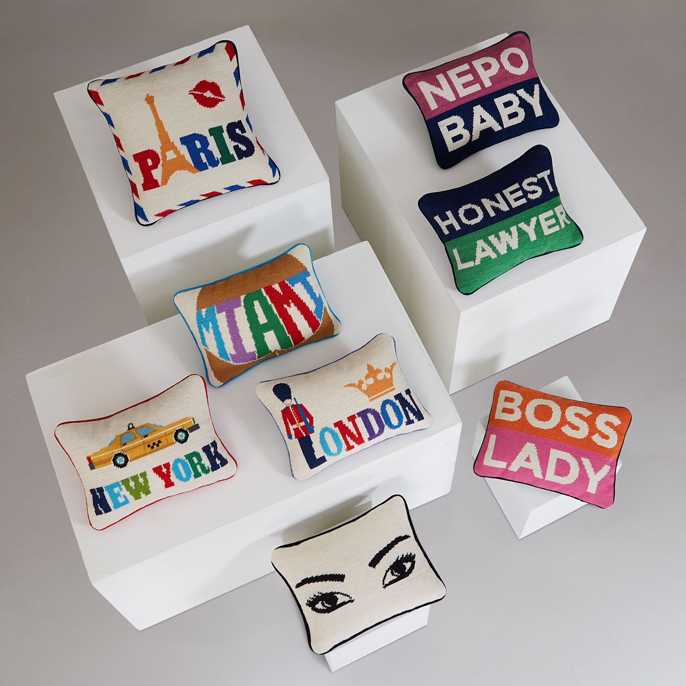 Boss Lady Needlepoint Pillow - Elegant Home Decor for Office, Living Room & Bedroom - Perfect Gift for Women Entrepreneurs & Professionals