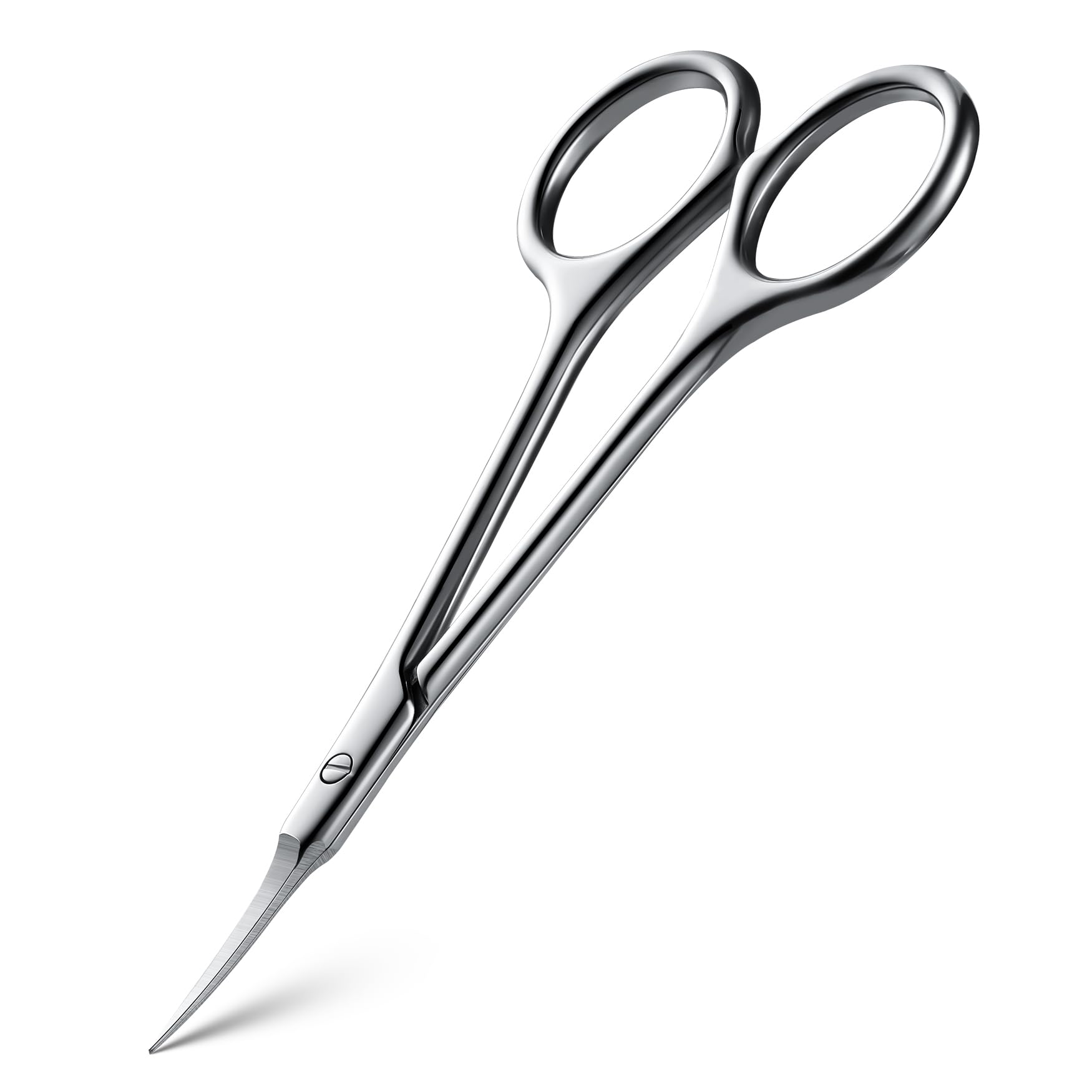 BEZOX Professional Stainless Steel Curved Blade Scissors - Manicure, Cuticle, Nail & Eyebrow Trimming Scissors for Men & Women with Leather Case - Perfect for Salon, Home Grooming & Travel Use