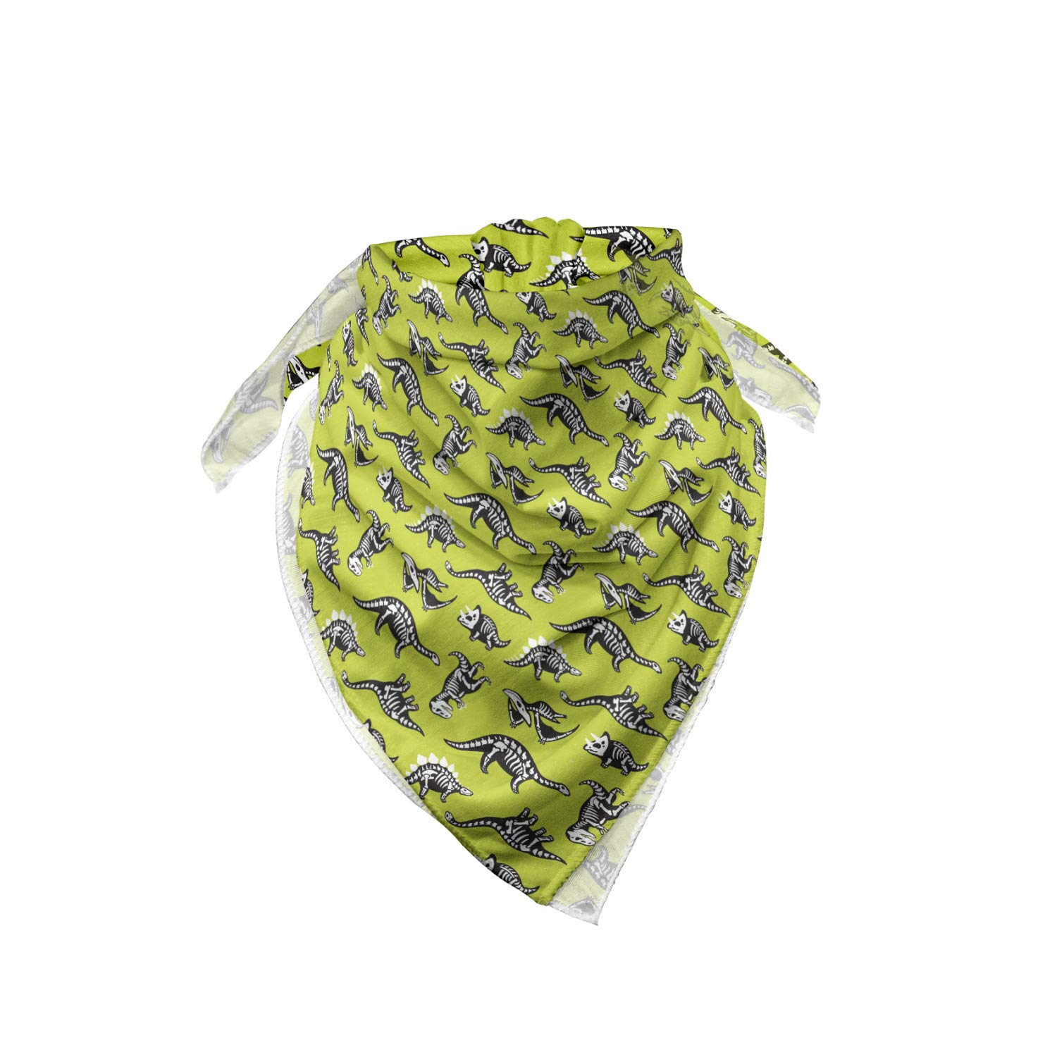 Dinosaur Party Skulls & Skeletons Bandana Scarf - Yellow Green Black White Unisex Fashion Accessory for Cosplay, Halloween Costumes & Outdoor Activities