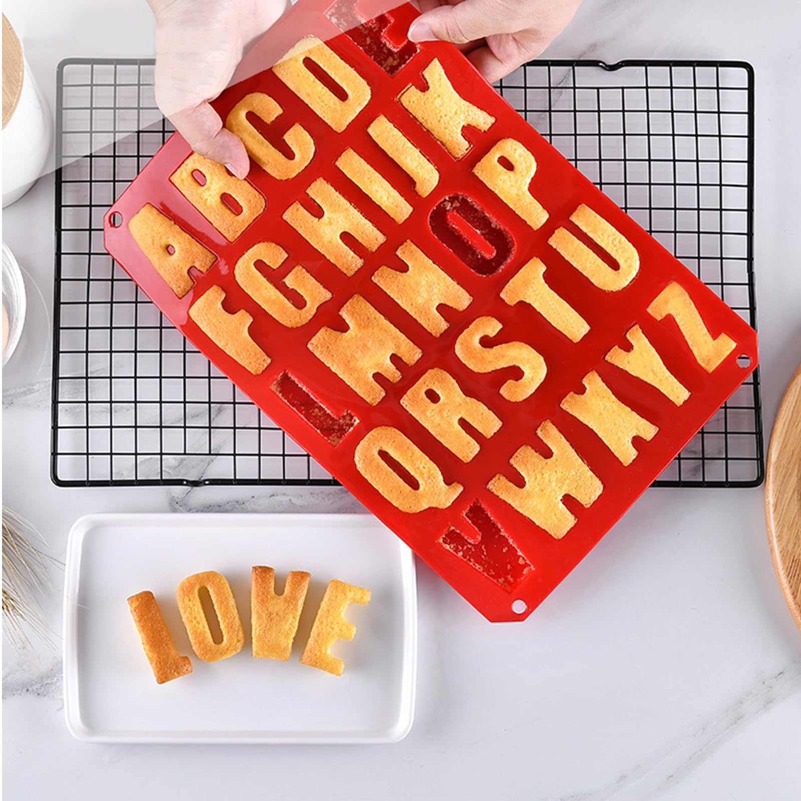 Non-Stick Silicone Alphabet Cake Molds - A-Z Letter Chocolate Baking Molds for DIY Desserts, Cupcakes & Ice Cubes | Perfect for Birthday Cakes, Wedding Decorations & Kitchen Baking Accessories