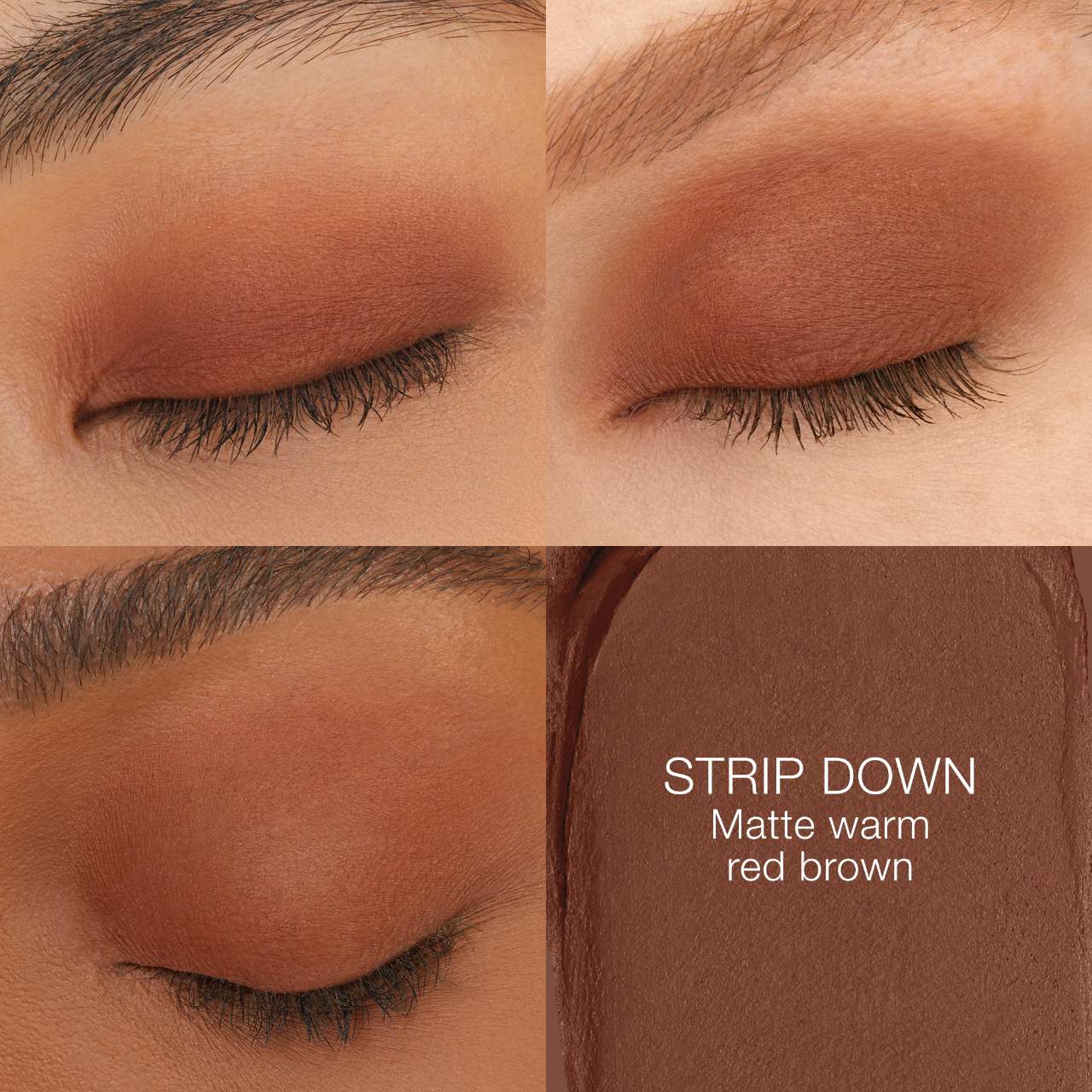 NARS Total Seduction Smudge Proof Eyeshadow Stick in Strip Down - Matte Warm Red Brown | Long-Lasting Cream Eyeshadow for Day & Night Makeup | Perfect for Work, Date Night & Special Occasions