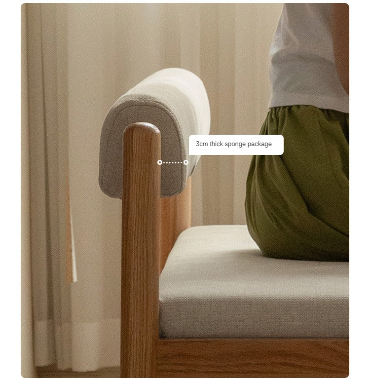 Solid Oak & Black Walnut Wooden Soft Bench - Handcrafted Wooden Stool for Entryway, Bedroom, Living Room & Outdoor Use