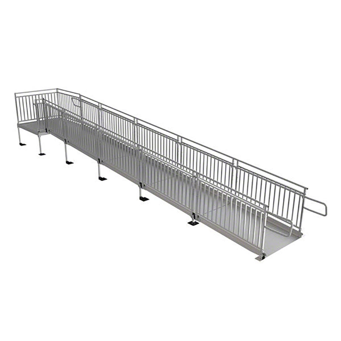 Pathway HD Modular Ramp System with Picketed Handrails - ADA Compliant Wheelchair Access Ramp for Home & Business Use - Durable Aluminum Construction for Indoor/Outdoor Accessibility Solutions
