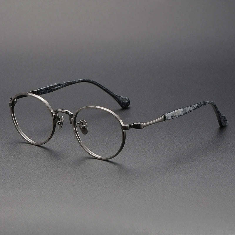 Black Mask Women's Full Rim Round Titanium Eyeglasses S808 - Lightweight & Durable Frame for Reading, Work, and Everyday Fashion