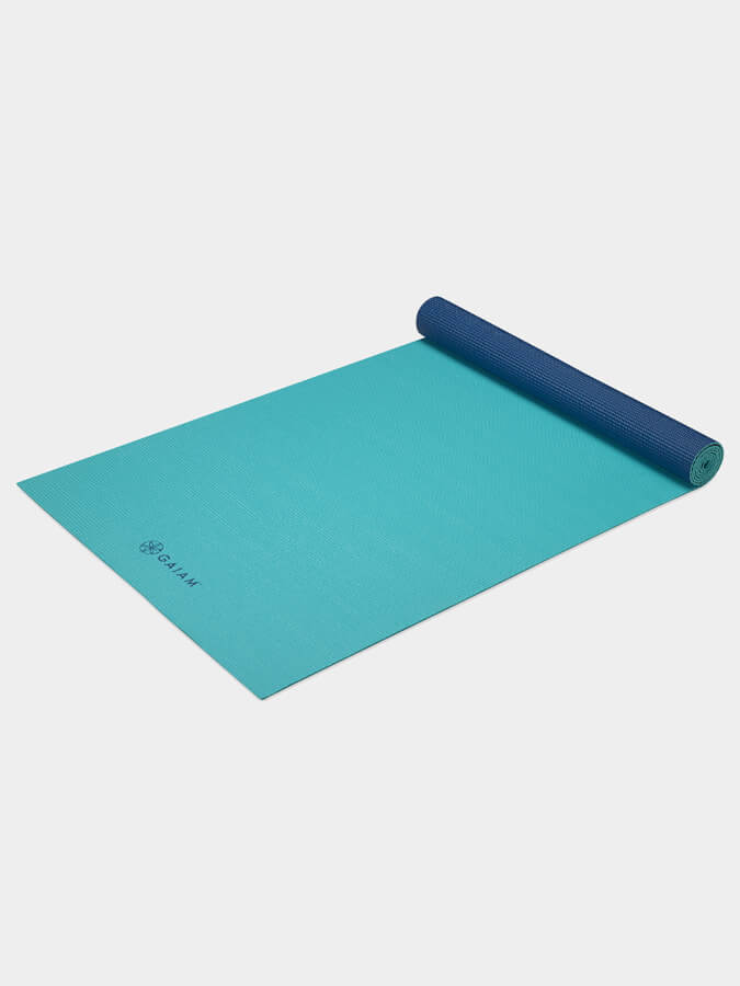 Gaiam Open Sea Reversible 2-Color Non-Slip Yoga Mat 4mm Thick for Home & Studio Workouts - Perfect for Hot Yoga, Pilates, and Meditation
