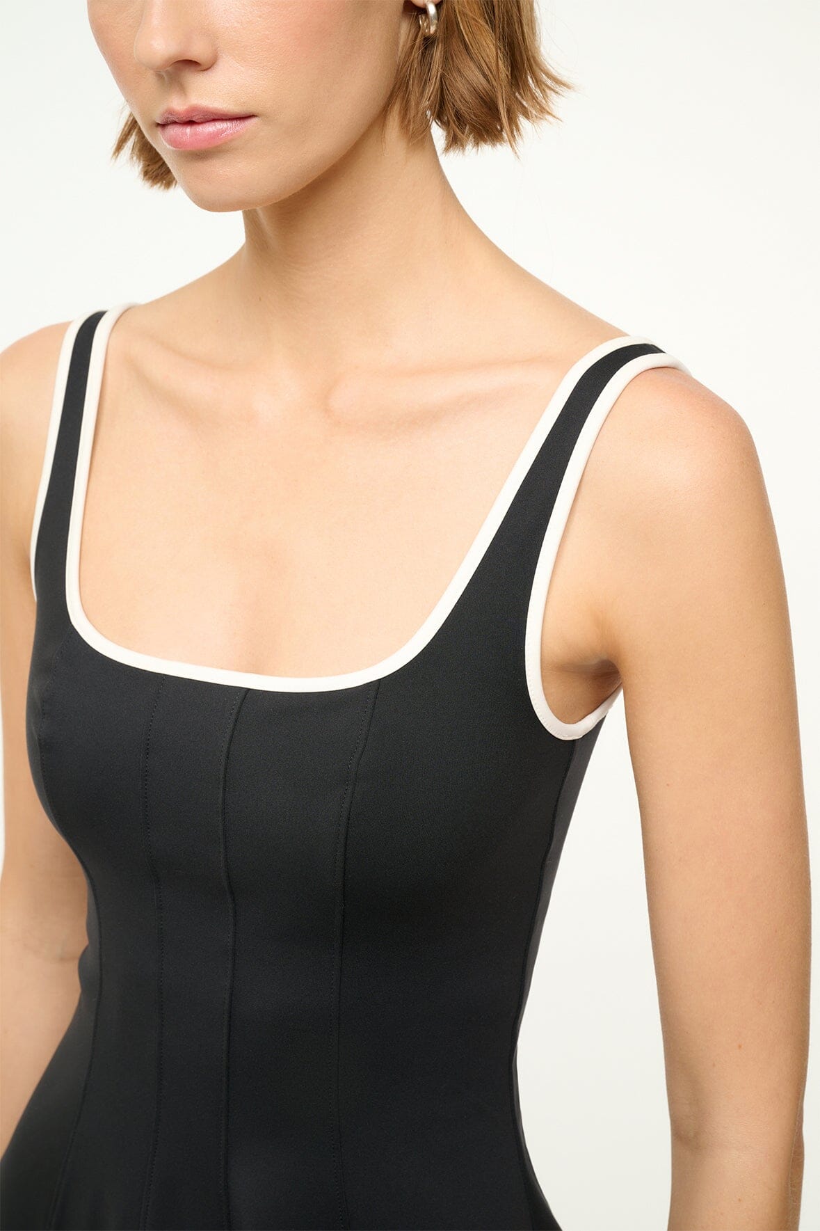 MINI WELLS SPORT DRESS | Black & Ivory | Women's Athletic Dress for Running, Yoga & Gym Workouts