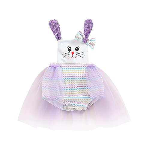 Easter Bunny Sequins Tutu Dress for Toddler Girls - Sparkly Rabbit Romper with Ruffle Tulle Skirt, Princess Party Outfit | Perfect for Easter Celebrations, Birthday Parties & Photo Shoots