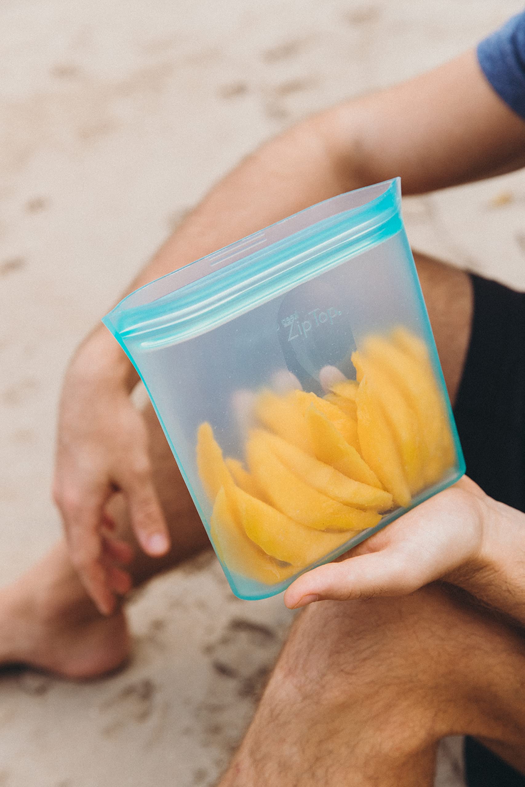 Eco-Friendly Reusable Food Storage Bags | Silicone Sandwich Bags for Meal Prep (Teal) | Microwave, Dishwasher & Freezer Safe | Made in USA | Perfect for Lunches, Snacks & Leftovers