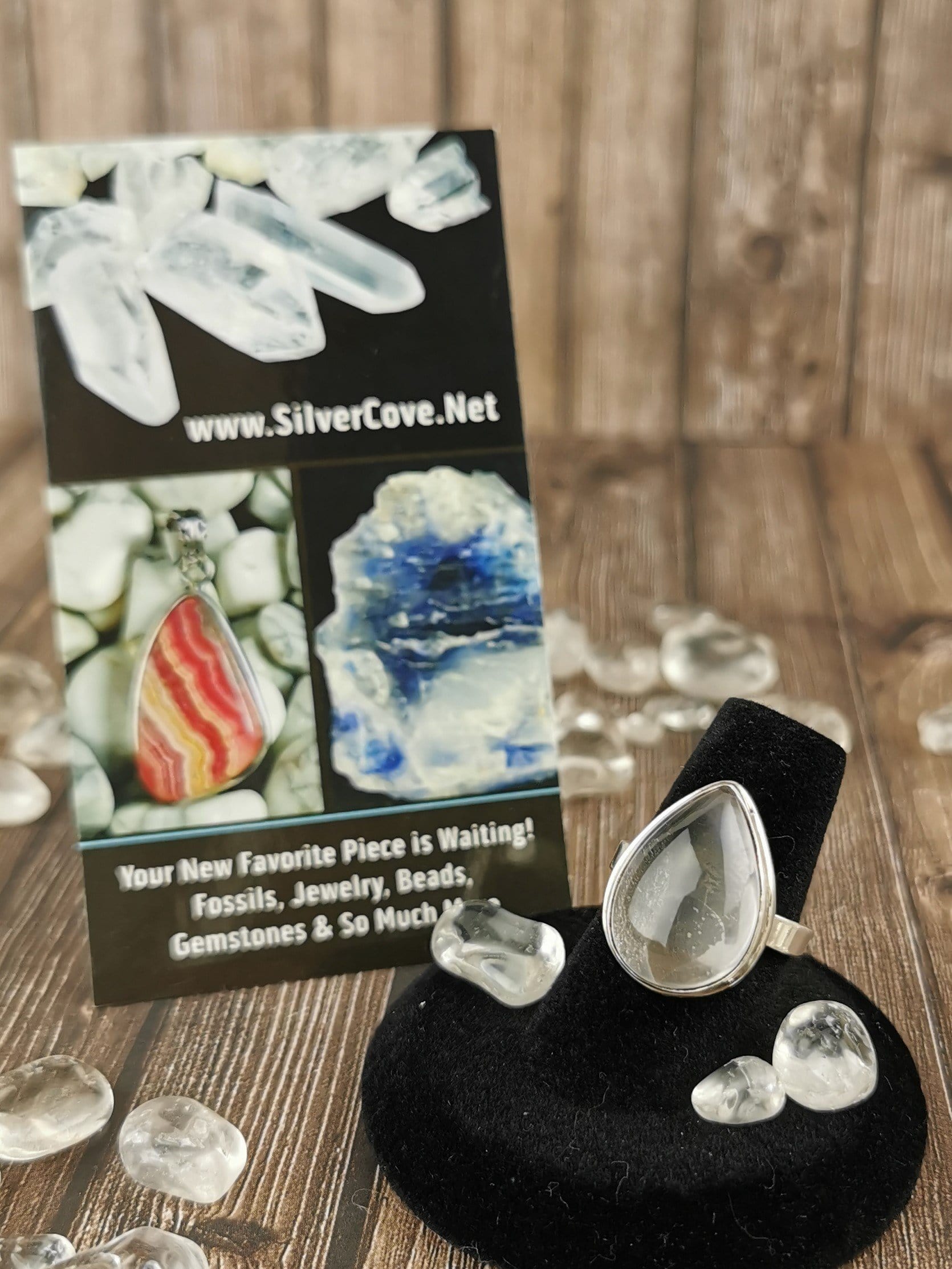 Big Teardrop Rose Quartz Ring Size 6.5 - Elegant Crystal Jewelry for Women, Healing Stone Gift for Her | Perfect for Meditation, Yoga & Spiritual Healing