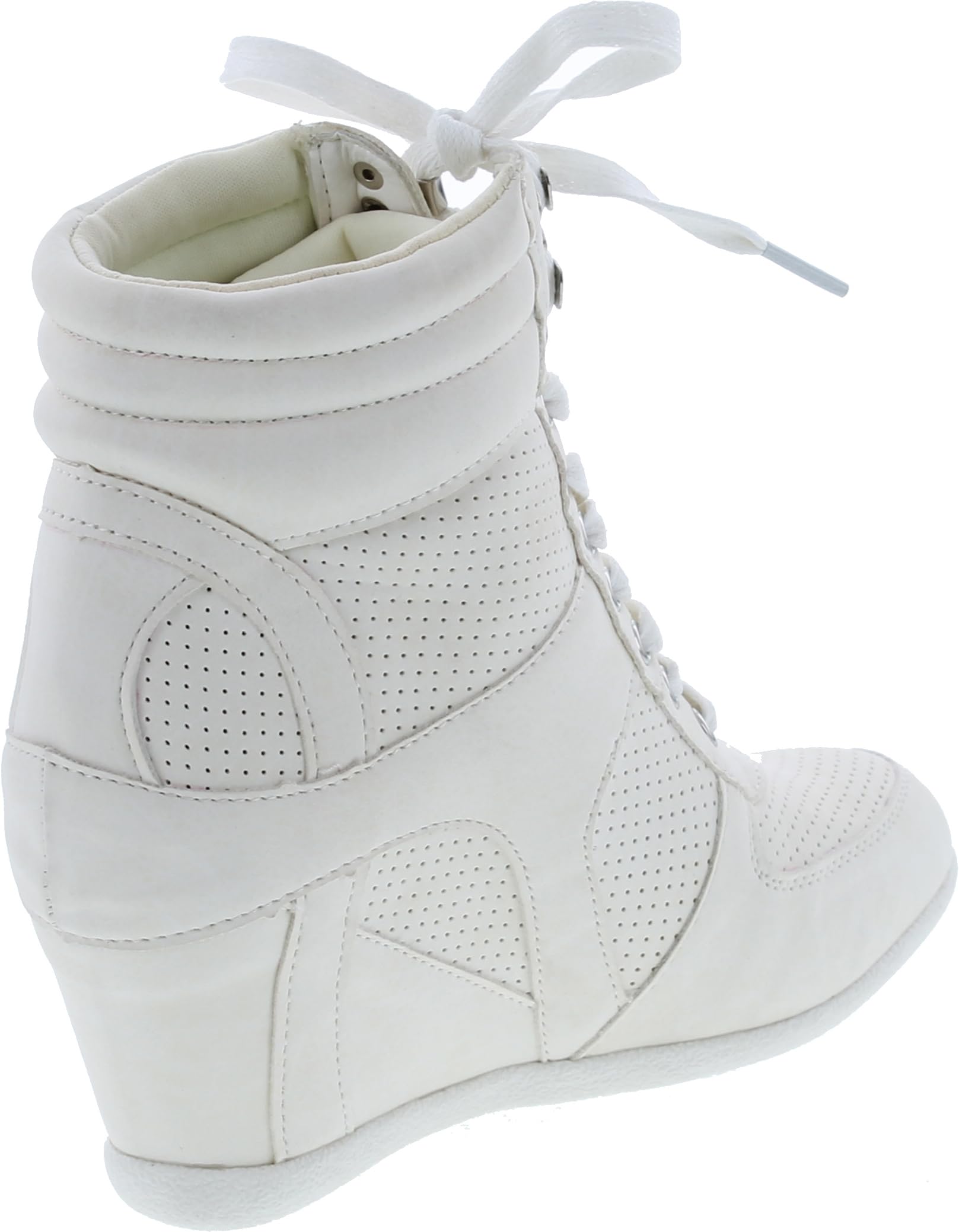 TZ 56 Women's High Top Sneakers - Fashion Classic Lace Up Comfortable Wedge Walking Shoes for Casual Outfits & Daily Wear