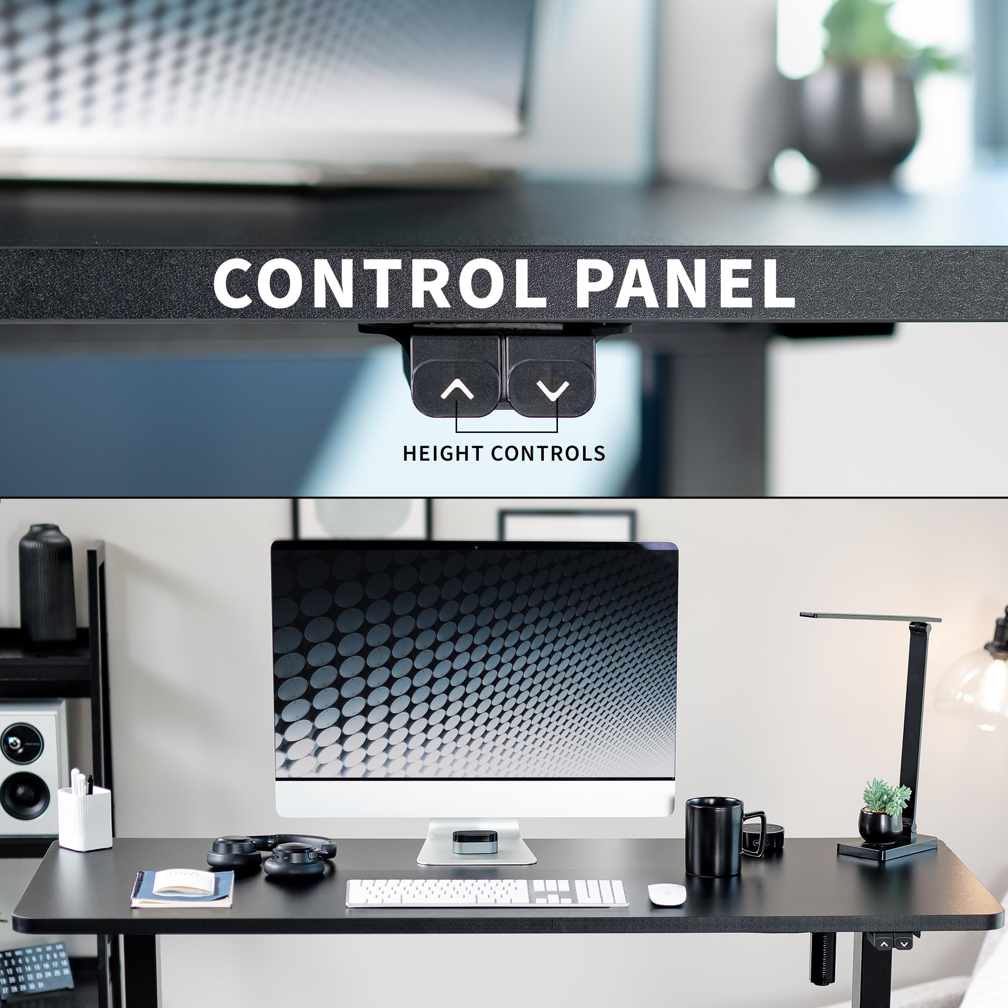 VIVO Electric Standing Desk Frame - Single Motor Adjustable Height Workstation, Ergonomic Base with Simple Controller, Black (DESK-V100EB) - Perfect for Home Office, Gaming & Workspace Setup