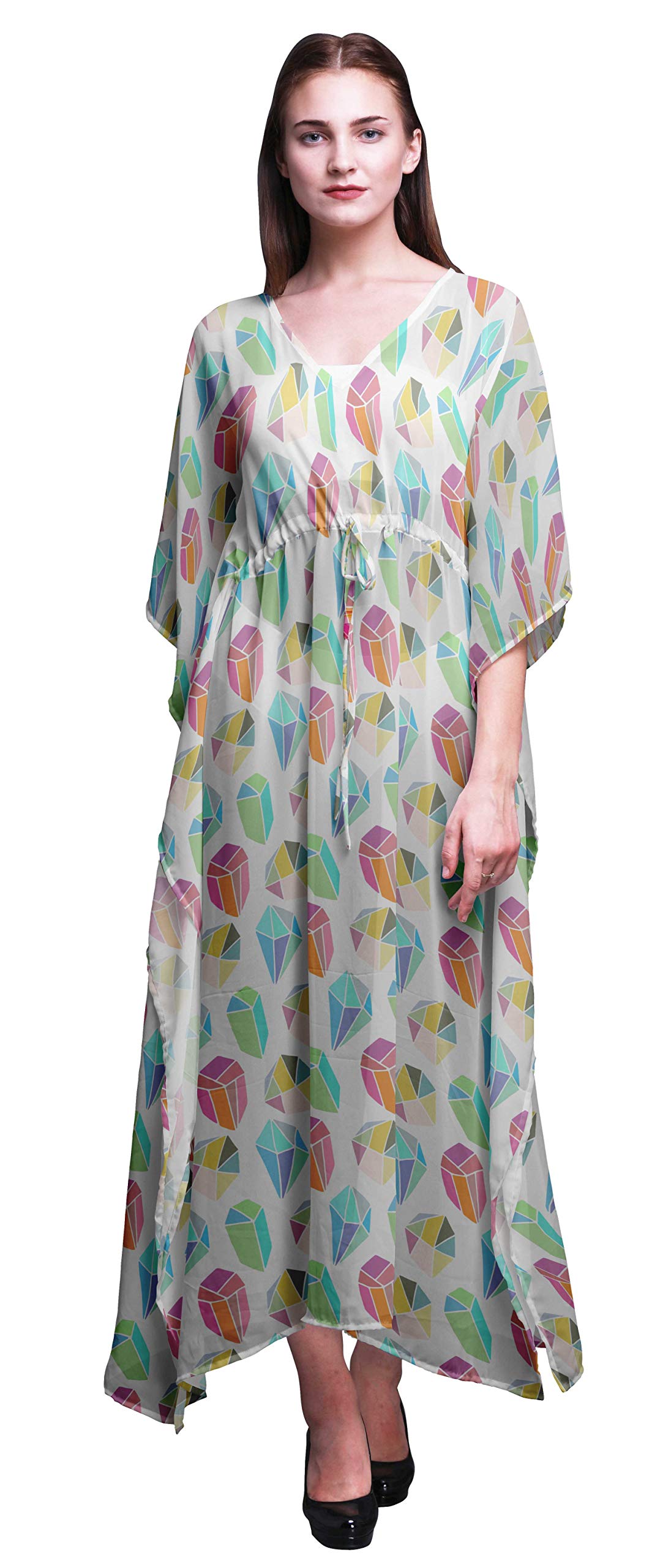 Bimba Beach Kaftan - Women's Flowy Maxi Dress Bikini Cover Up | Long Summer Kimono Caftan for Pool, Beach & Vacation