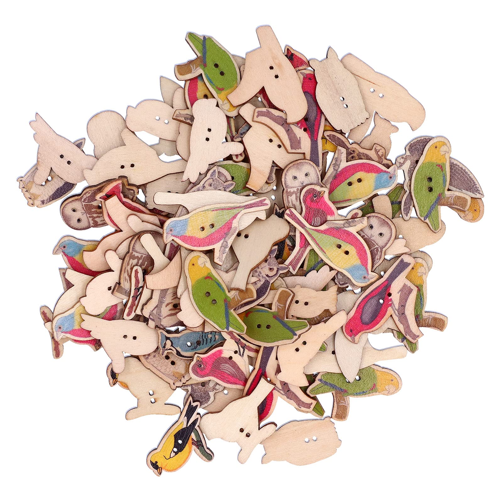 100Pcs Wooden Buttons for Crafts - Multi-Purpose Sewing Buttons for Shoes, Sweaters, Backpacks, Shirts & Hats | DIY Clothing Accessories & Home Decor Projects