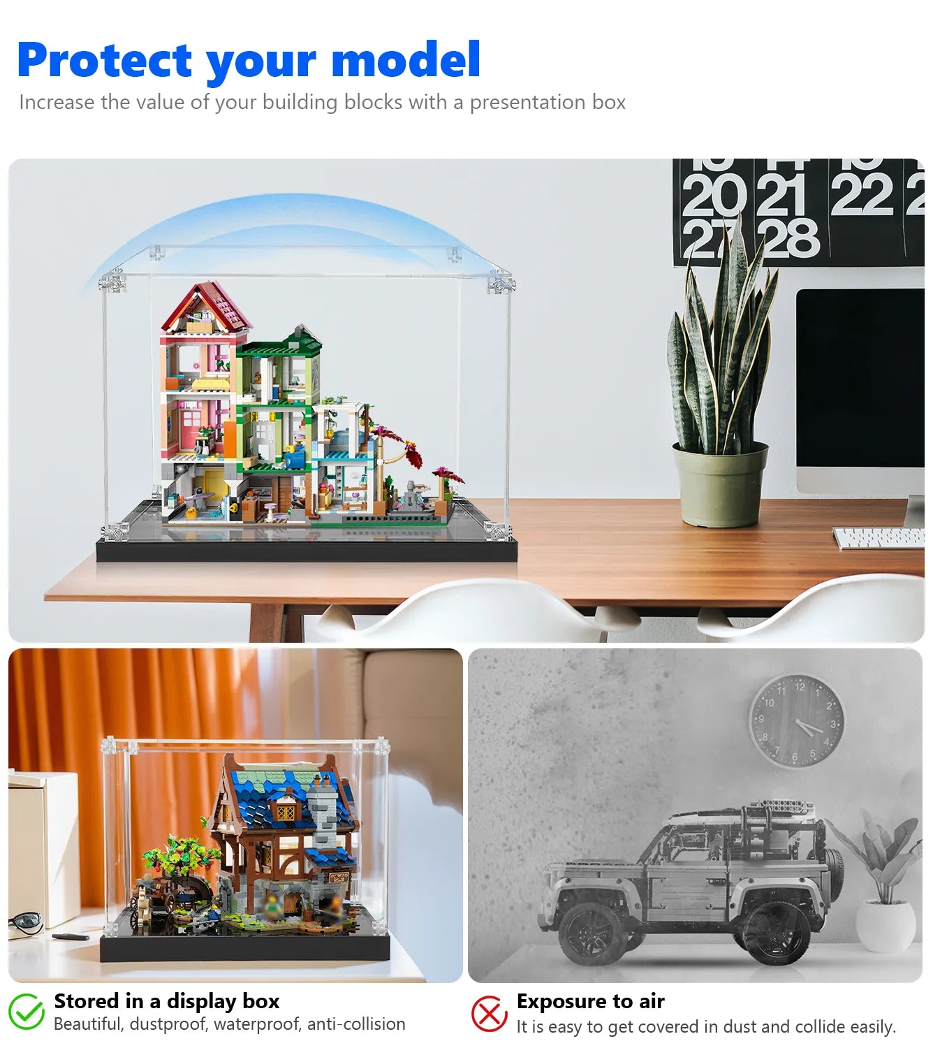 LEGO® Friends Heartlake City Apartments and Stores 42670 Display Case - Protective Showcase for Collectible Building Sets - Perfect for Home Decor, Gift Giving, and Displaying LEGO Creations