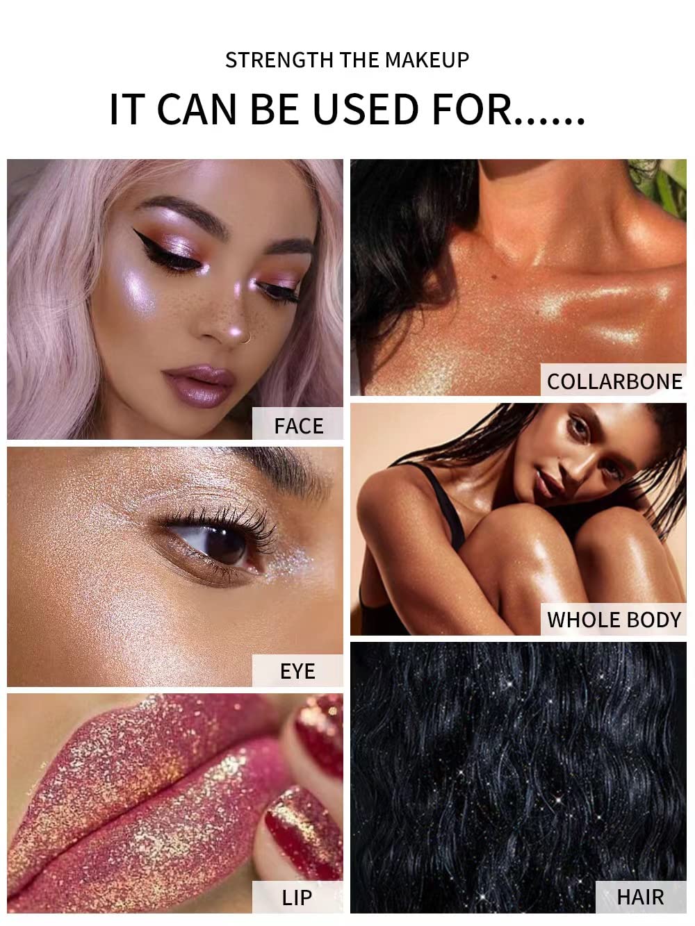 Fairy Highlighter Powder - Shimmering Glitter Body Blush & Face Highlighter Stick for Natural Glow | Sparkling Makeup for Eyes, Lips & Body | Perfect for Parties, Photos & Special Occasions (01# White)