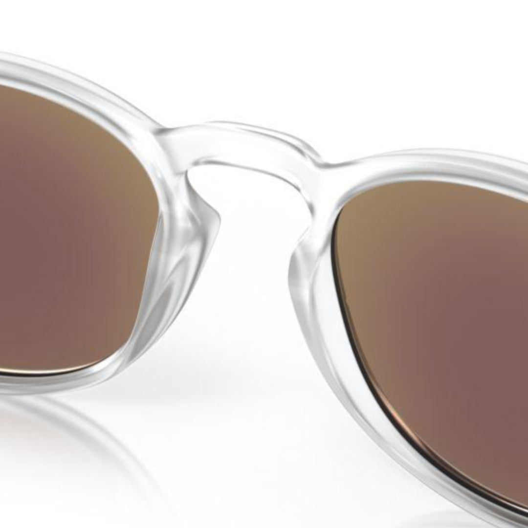 Oakley Latch Sunglasses (Low Bridge Fit) - Matte Clear Frame with Prizm Sapphire Polarized Lenses - Model 0OO9349 934948 - Perfect for Running, Cycling & Outdoor Sports