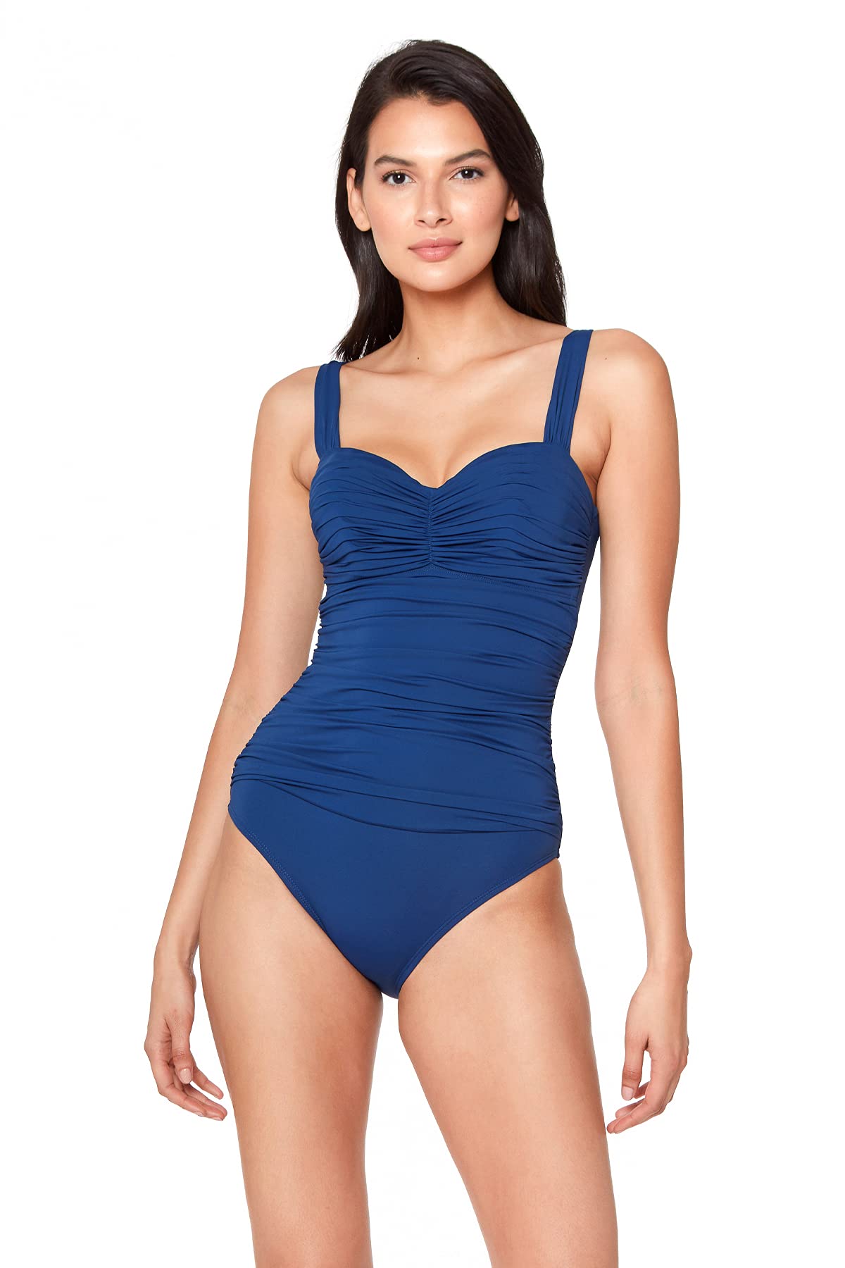Bleu Rod Beattie Women's Kore Shirred Bandeau One Piece Swimsuit - Sexy High Cut Monokini for Beach, Pool & Vacation