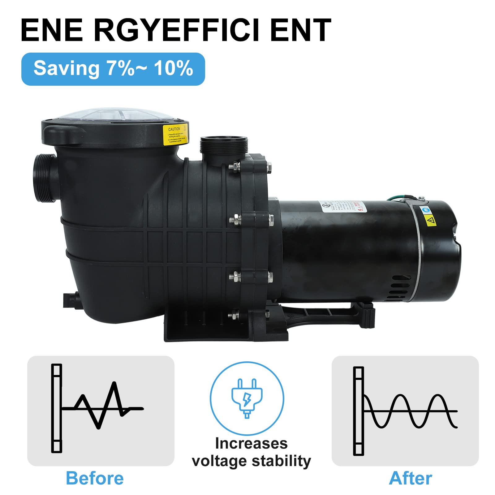 1.0 HP In-Ground & Above Ground Swimming Pool Pump, 110V 5220 GPH Single Speed Water Pump with Filter Basket - Ideal for Pool Maintenance, Water Circulation, and Filtration Systems