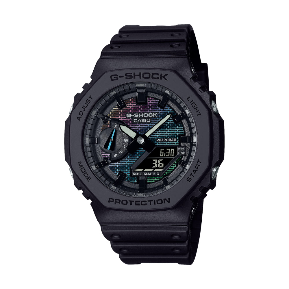 Casio G-Shock GA-2100RW-1A Rainbow Brick Wall Watch - Stylish & Durable for Outdoor Adventures, Sports & Daily Wear