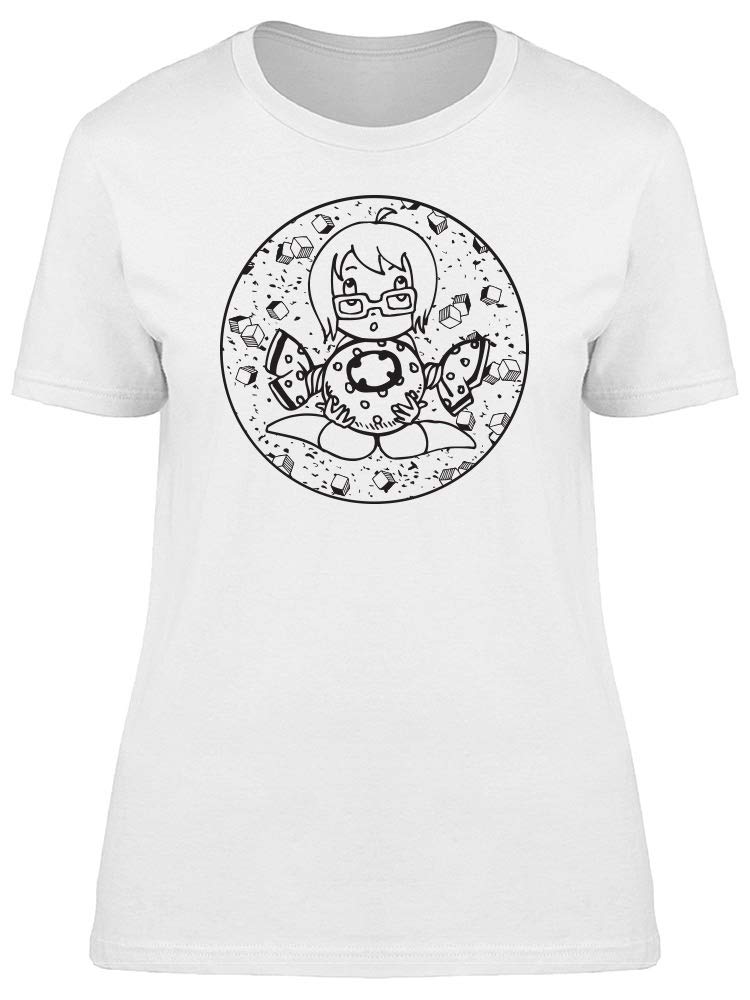 Girl Holding Big Candy Graphic T-Shirt for Women - Cute & Fun Casual Outfit for Parties, Dates & Everyday Wear