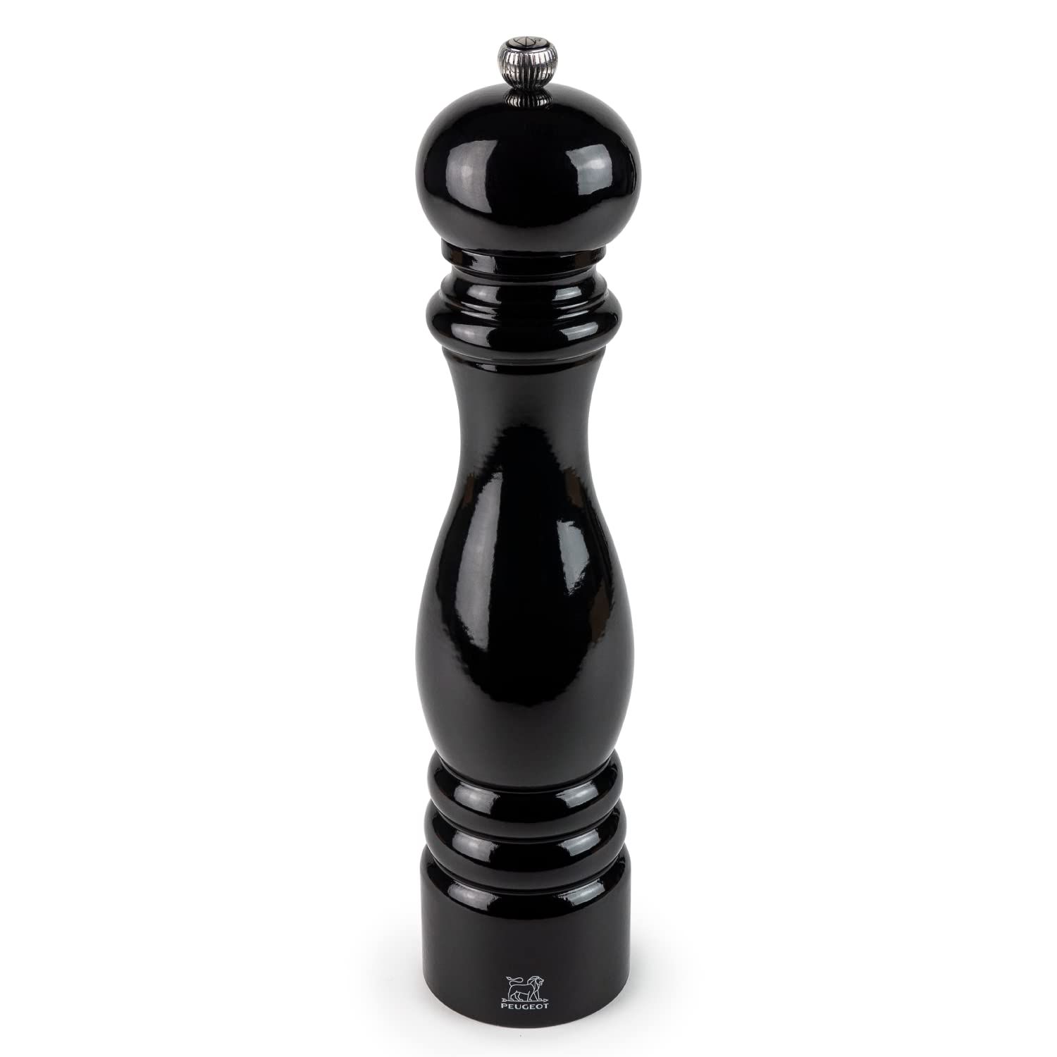 Peugeot Paris Manual Pepper Mill - Adjustable Coarseness - Premium Beechwood & Gloss Black Finish - Perfect for Kitchen, Dining Table & Gourmet Cooking