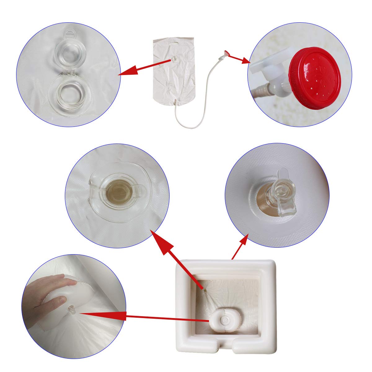 Portable Hair Washing Basin for Bedridden & Disabled - Adjustable Shampoo Bowl with Pillow Support (5-Piece Set) - Ideal for Home Care, Nursing Homes & Post-Surgery Recovery