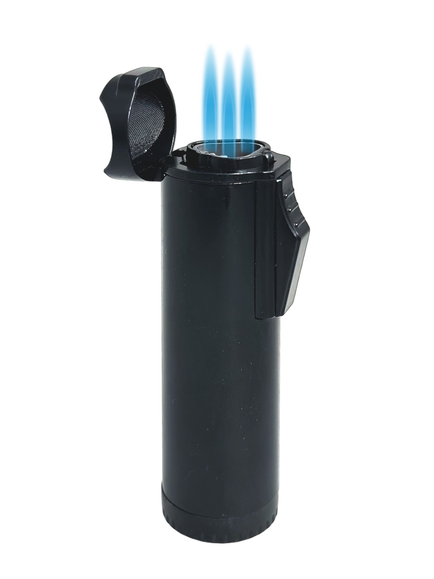 Hades Triple Torch Cigar Lighter - Windproof Butane Lighter for Cigars, Cigarettes & Outdoor Use - Premium Black Finish (Great for Camping, Travel & Gifts)