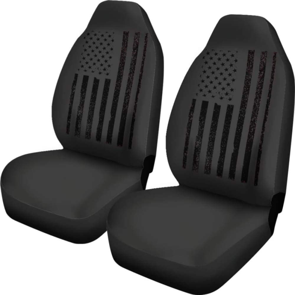 Black American Flag Car Seat Covers 2-Piece Set | USA Patriotic Auto Accessories Gift for Men & Women | Perfect for Trucks, SUVs & Road Trips