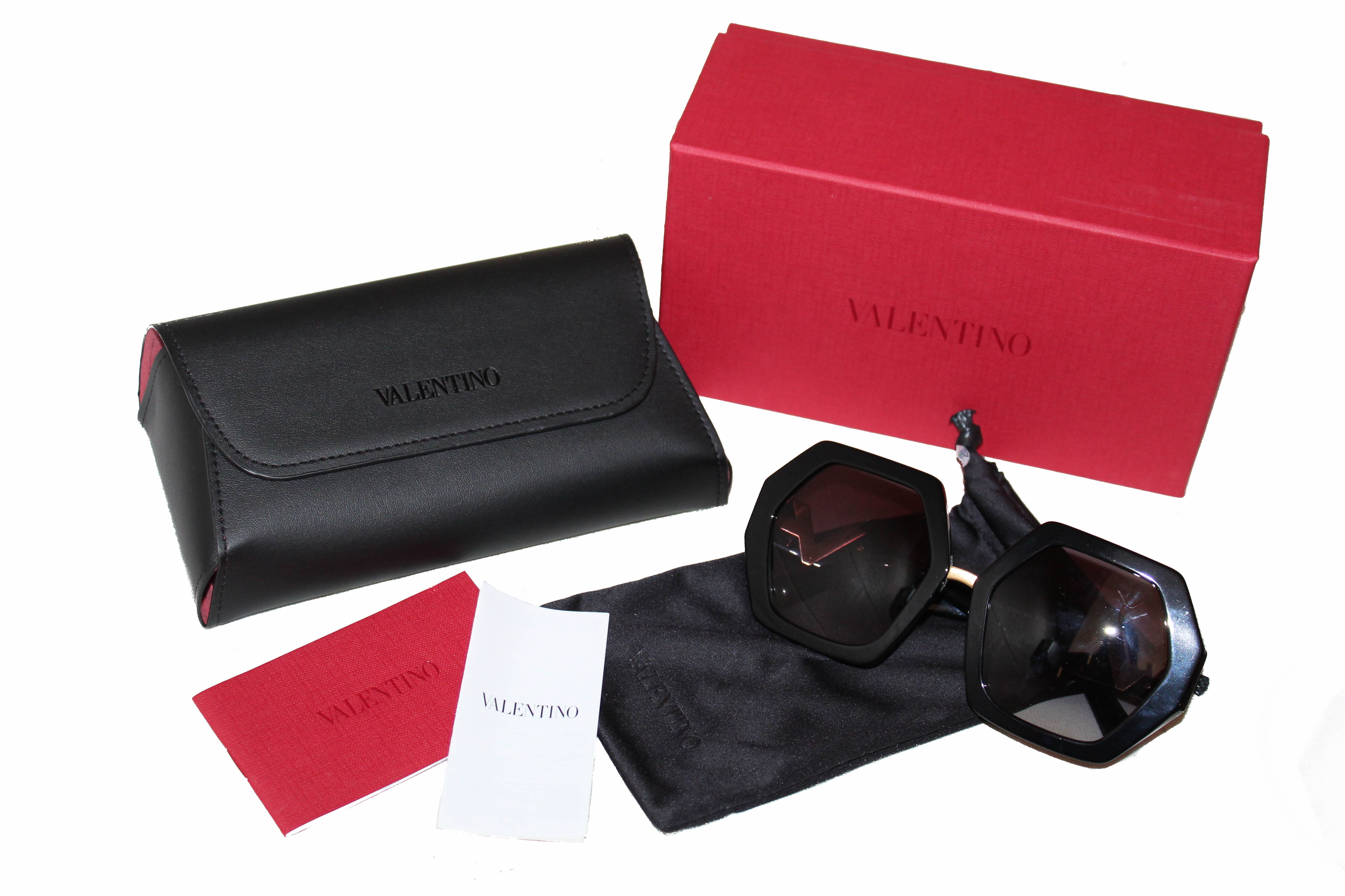 Authentic Valentino VA4053 Black Irregular Shape Sunglasses - Luxury Designer Shades for Women & Men - Perfect for Outdoor, Beach, and Fashion Events