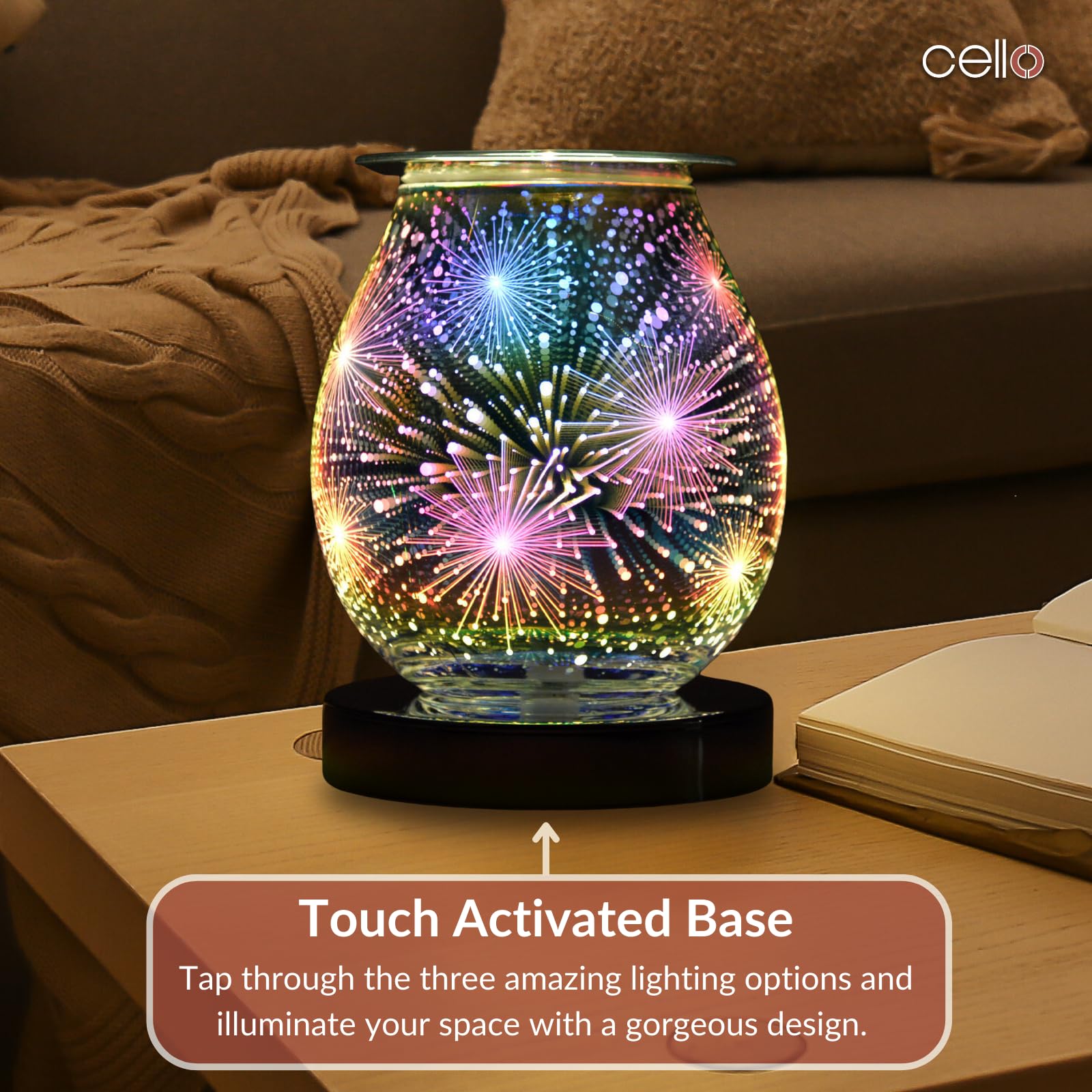 3D Touch Electric Wax Warmer with Firework Design - Perfect for Home Aromatherapy, Spa Relaxation & Holiday Decor
