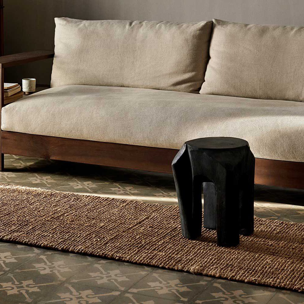FERM LIVING Root Stool - Black Stained Wooden Stool | Modern Minimalist Home Decor | Perfect for Living Room, Bedroom or Office Seating