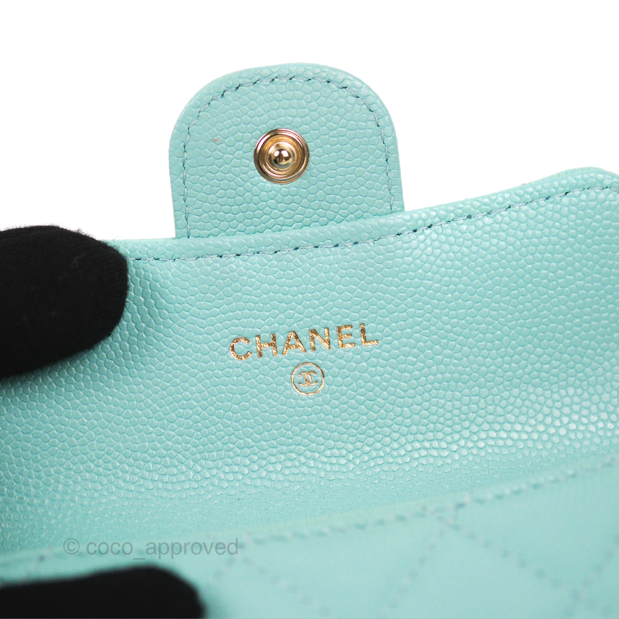 Chanel Classic Flap Coin Purse in Tiffany Blue Caviar Leather with Silver Hardware - Perfect for Everyday Use & Luxury Gift Giving