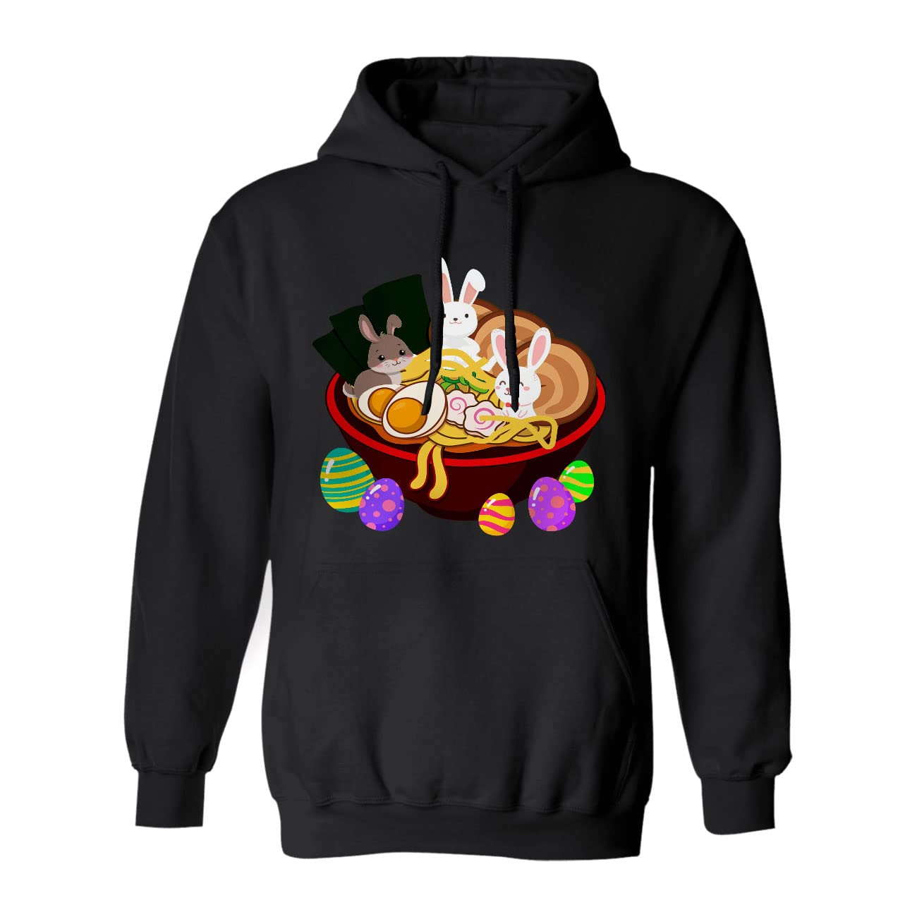 Cute Three Bunnies in Ramen Bowl Anime Hoodie - Kawaii Japanese Easter Bunny Sweatshirt Gift for Anime Lovers | Perfect for Cosplay, Easter Outfits & Casual Wear