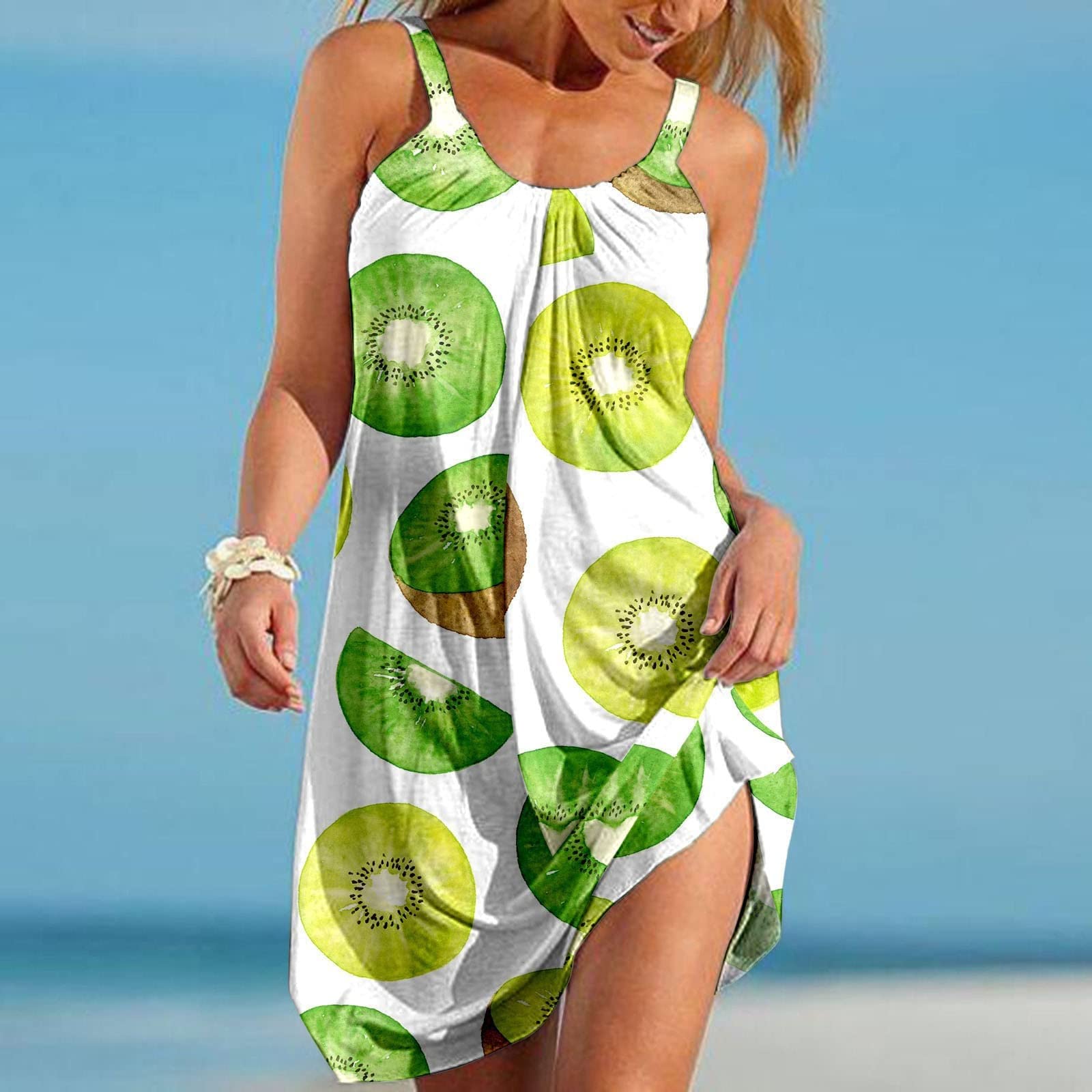 Sexy Women's Halter Sling Dress - Boho Printed Sleeveless Summer Dress for Beach, Vacation & Casual Wear | Elegant Sun Dress for Pool Parties, Date Nights & Tropical Getaways