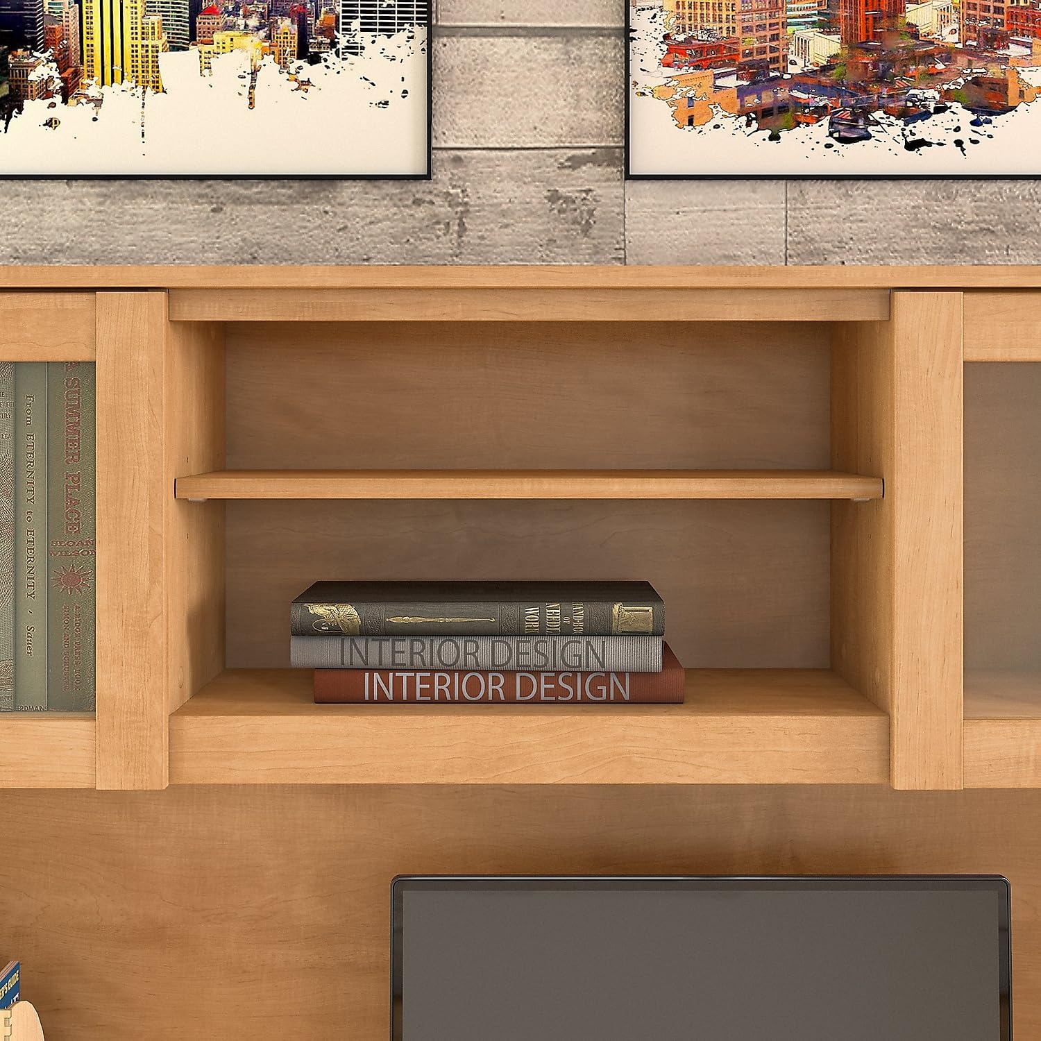60 Inch L-Shaped Desk Hutch with Storage - Perfect for Home Office, Gaming & Study Workspace Organization